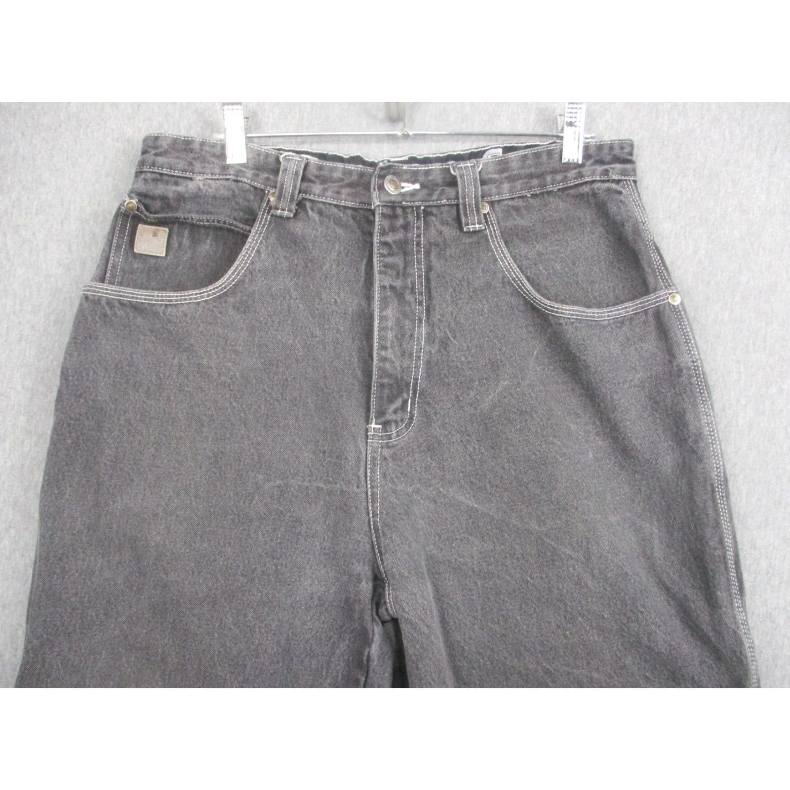 Denime Tuff Jeans Mens 34x34 Gray Carpenter Cargo Straight Leg 5 Pocket Denim Workwear Size US 34 / EU 50 - 2 Thumbnail