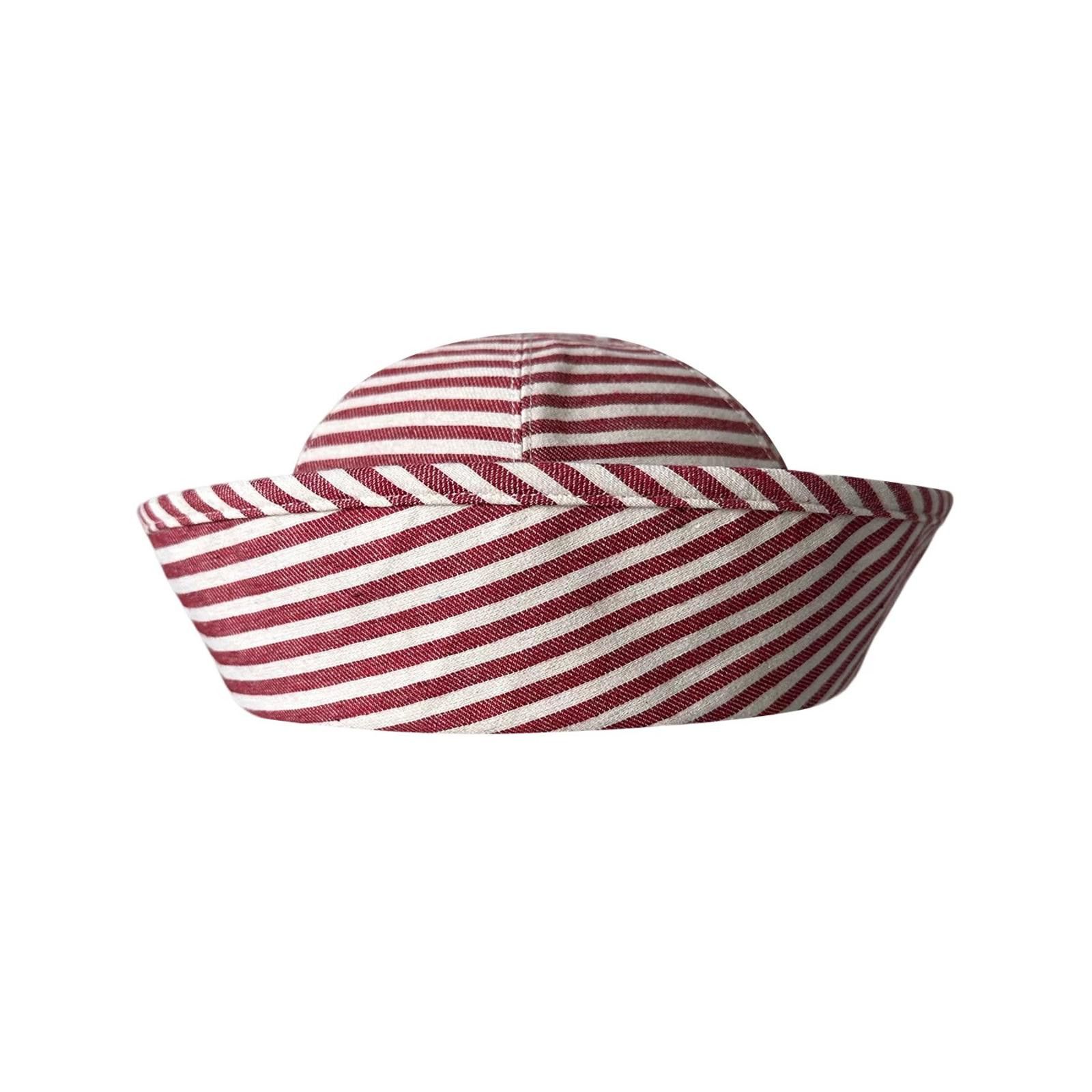 Japanese Brand Retro Red Striped Beret Sailor Cap Y2K French Girl Aesthetic Size ONE SIZE - 7 Thumbnail