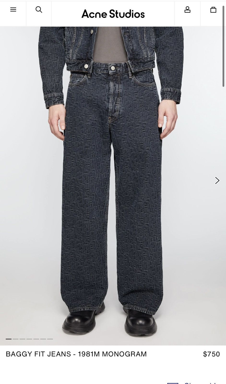 Acne Studios Acne Studios Monogram Baggy 1981 Jean denim Size US 32 / EU 48 - 3 Thumbnail
