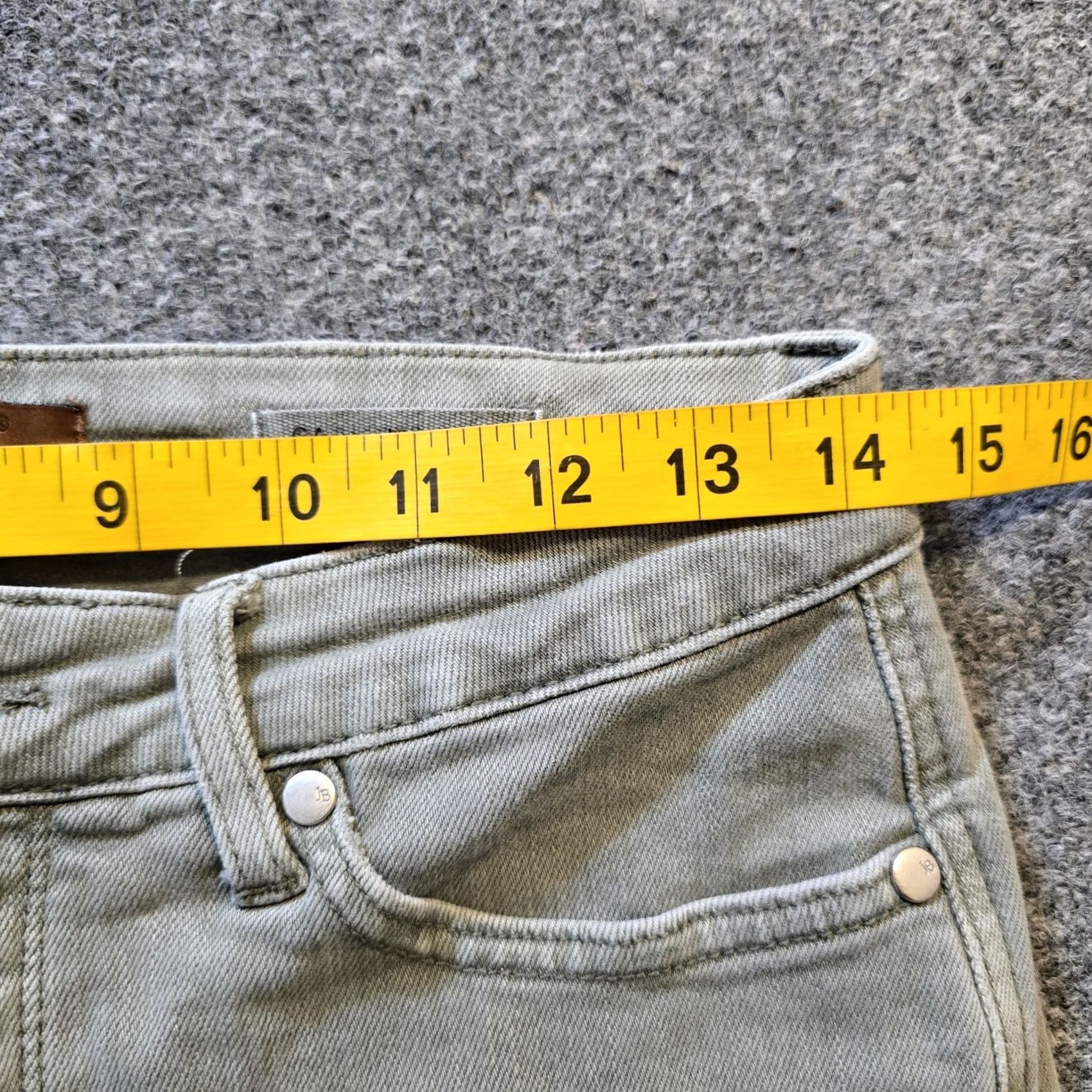 Vintage Judy Blue Jeans Womens 29 Green Wide Leg Raw Hem Garment Dyed Stretch Casual Size 29" - 6 Thumbnail