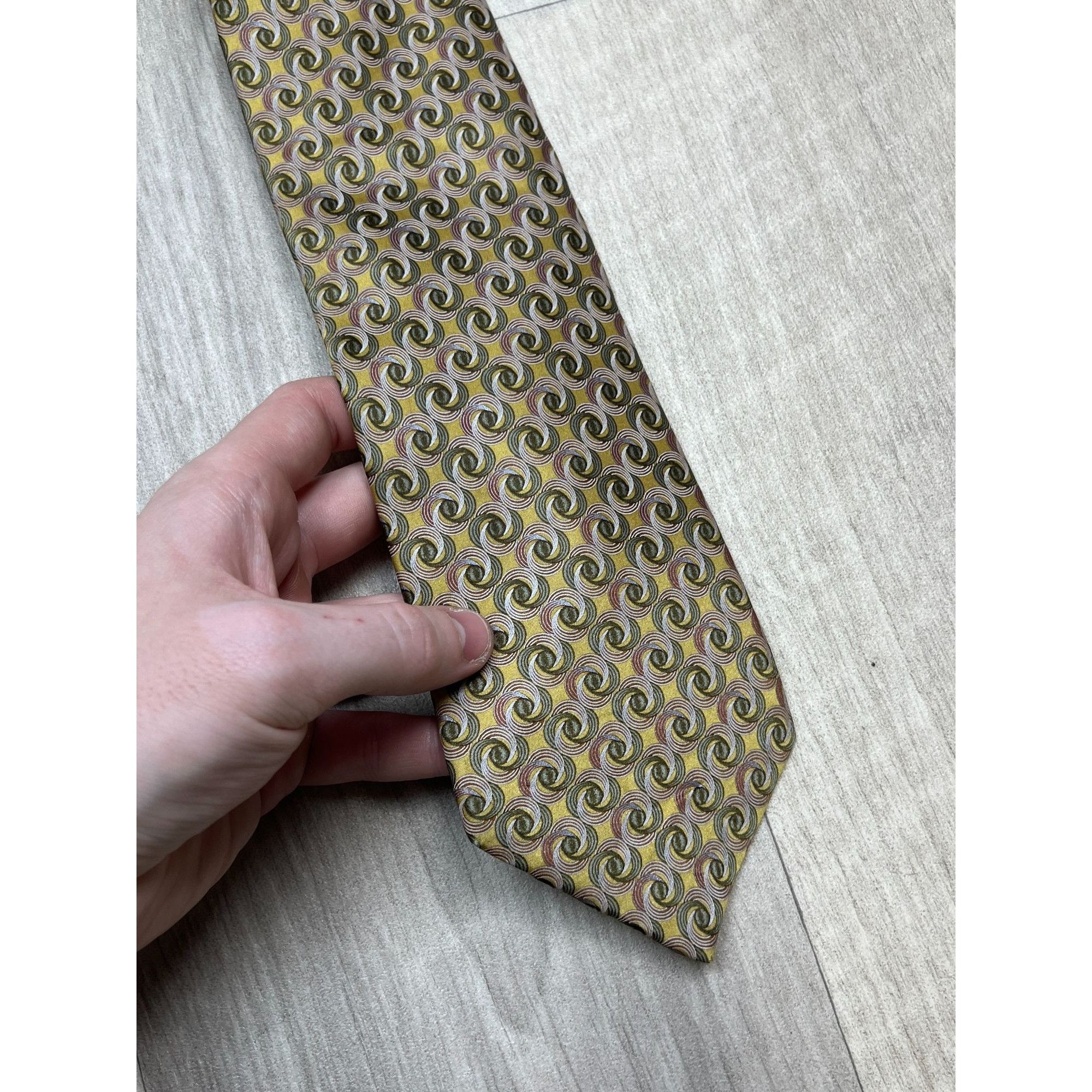 Lanvin Lanvin Geometric Pattern Silk Tie (Y0147) Size ONE SIZE - 2 Thumbnail