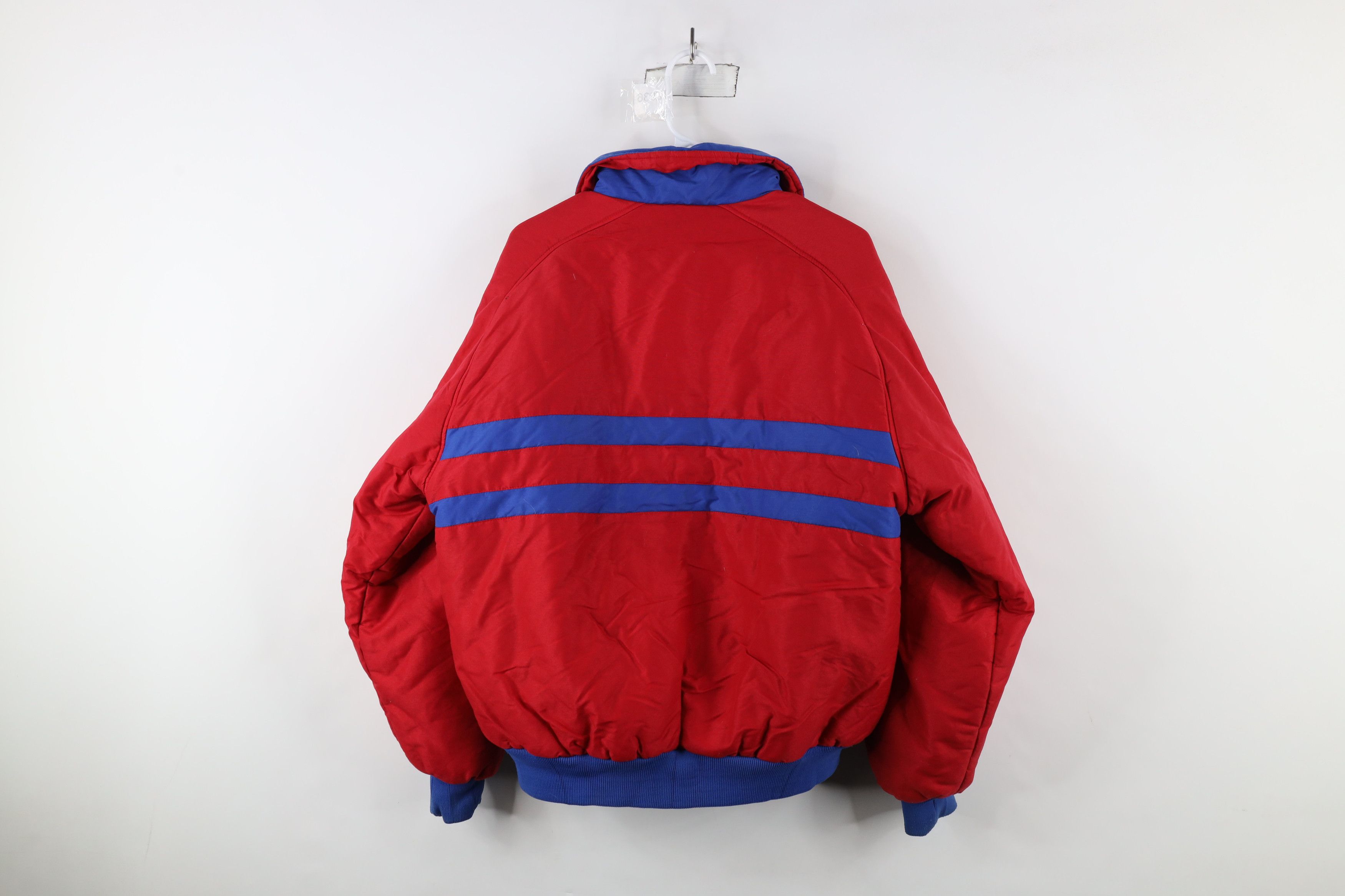 Vintage Vintage 90s Streetwear Striped Full Zip Puffer Jacket Red Size US L / EU 52-54 / 3 - 12 Thumbnail