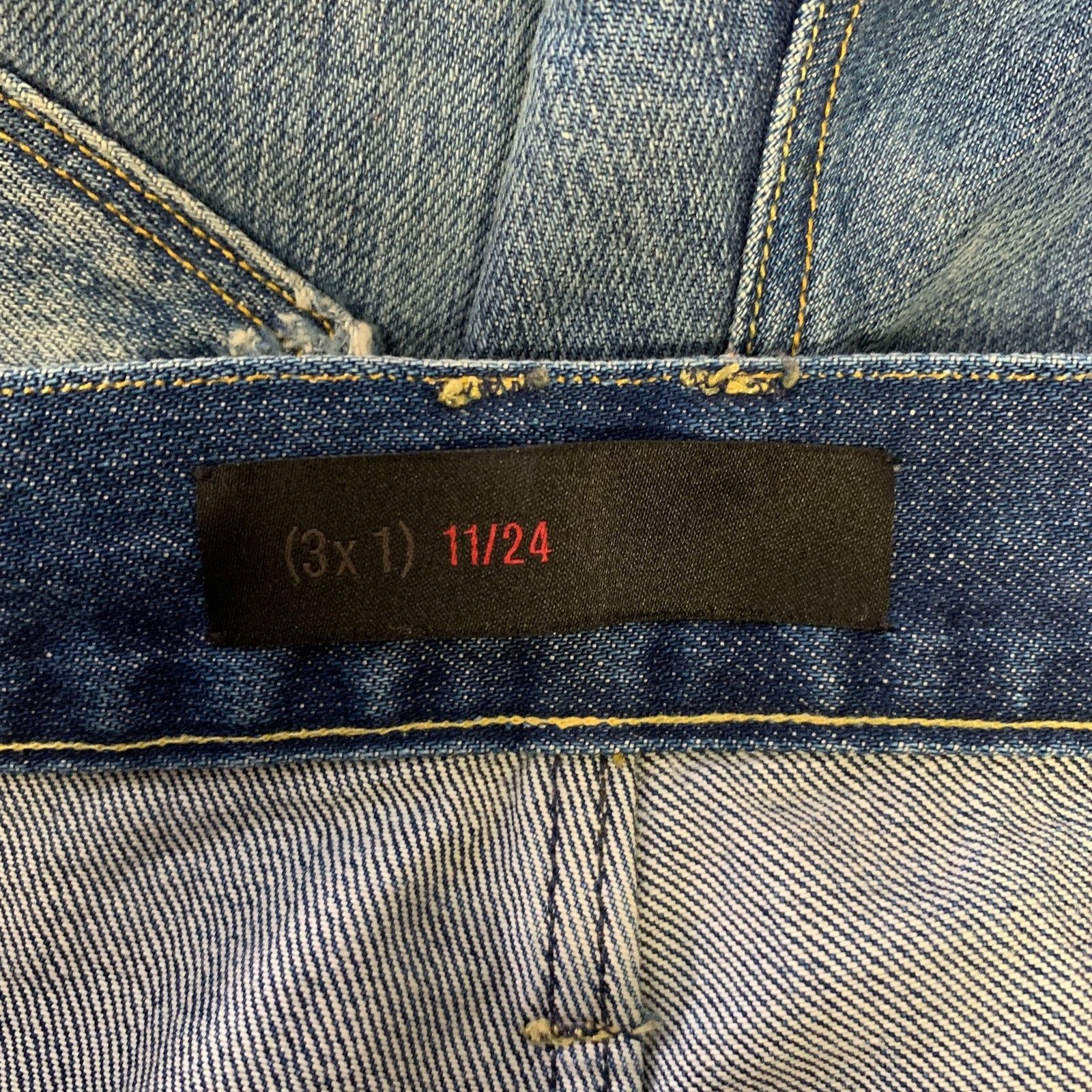 3x1 3 X 1 Size 34 Blue Stone Wash Button Fly Jeans Size US 34 / EU 50 - 3 Thumbnail
