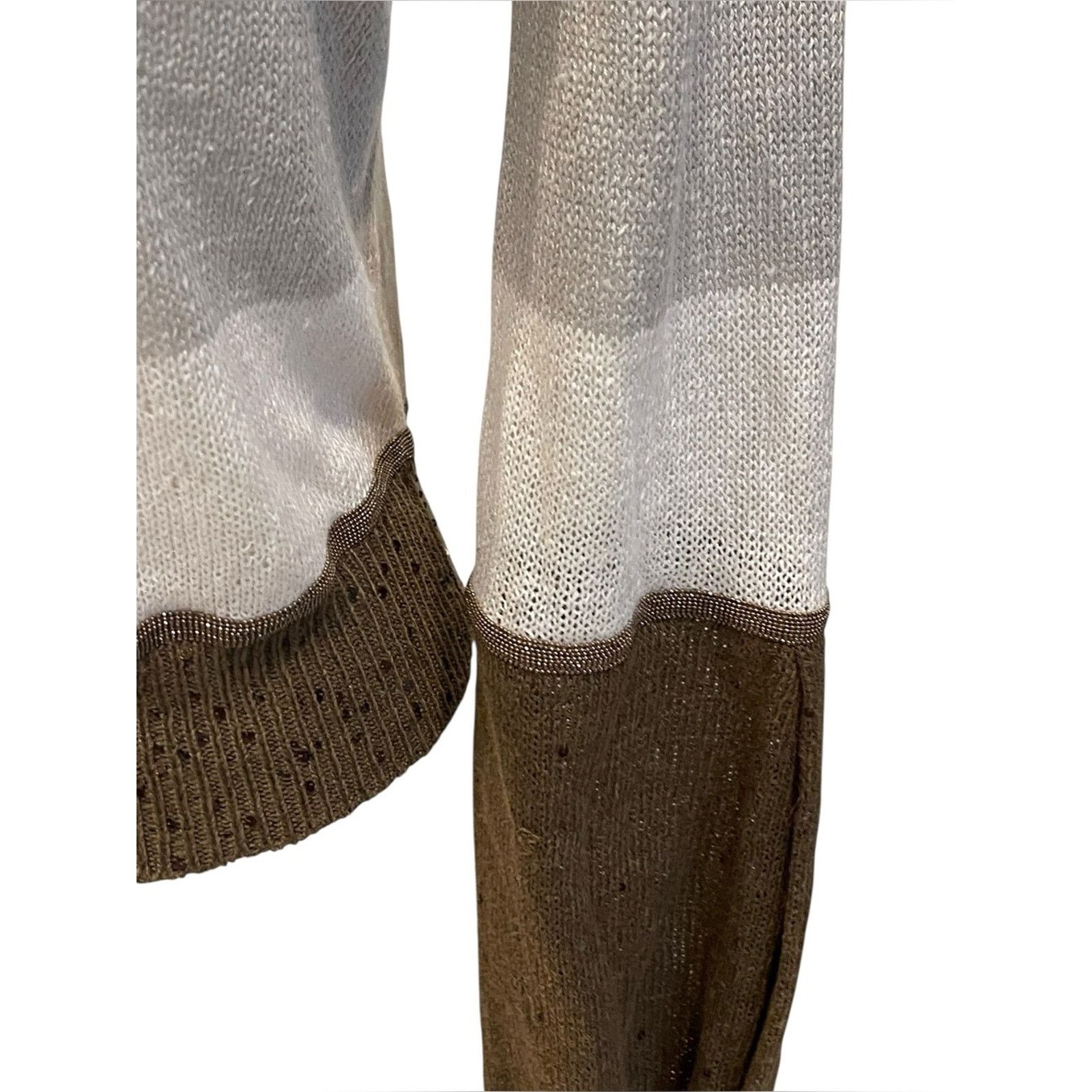 Brunello Cucinelli Brunello Cucinelli Brown Colour Block Sequin Cardigan Size:S Size S / US 4 / IT 40 - 7 Thumbnail