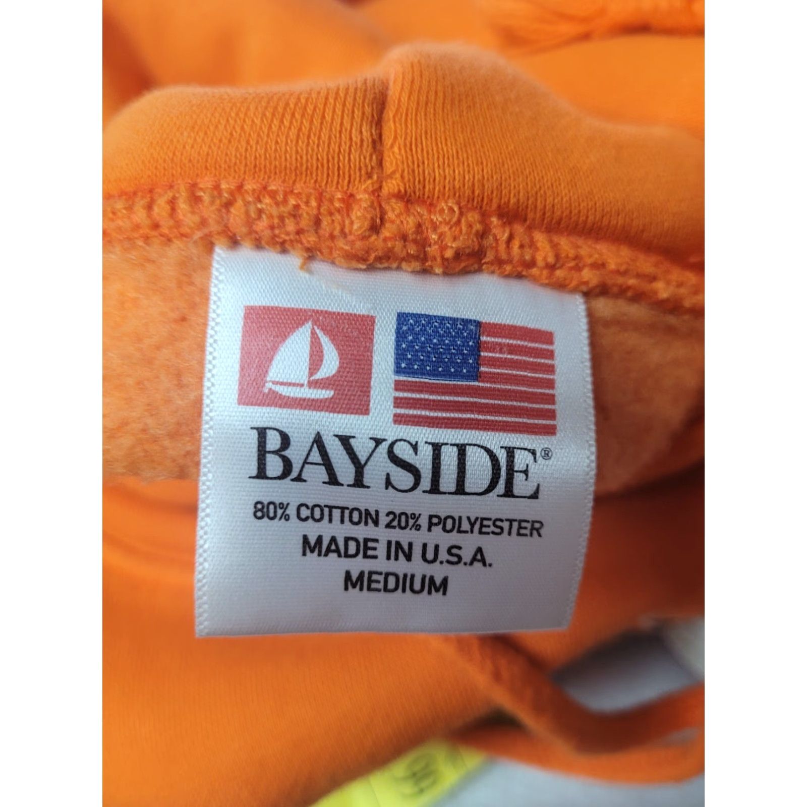 Vintage Teamsters Local 507 Hoodie Mens M Orange Bayside 80% Cotton 20% Polyester Pullover Hooded Sweatshirt Size US M / EU 48-50 / 2 - 3 Thumbnail