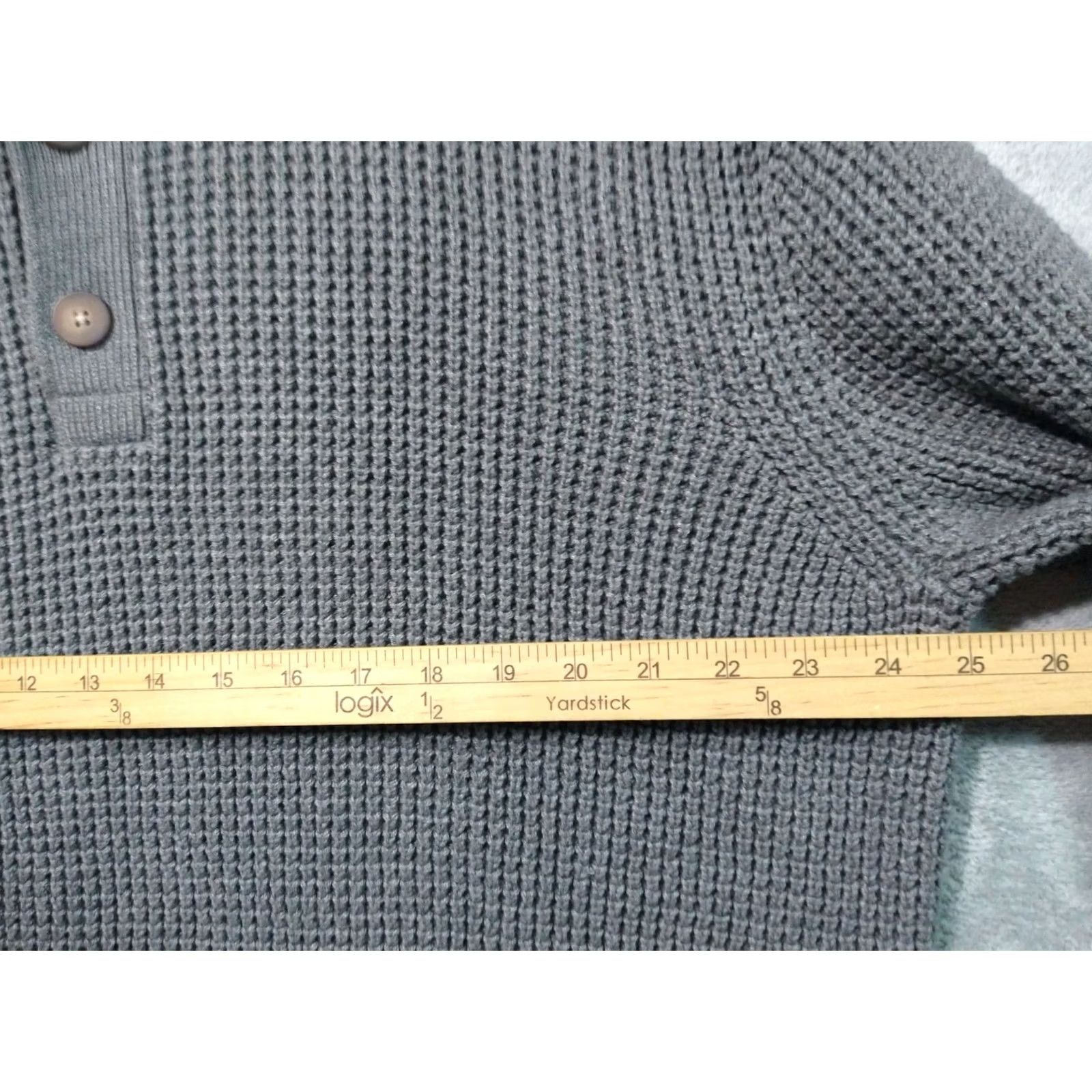 Southern Tide Southern Tide Sweater Mens XL Gray Westmont Jade Waffle Knit Henley Pullover Pullover Knit Mock Neck Casual Winter Fall Mens Size US XL / EU 56 / 4 - 4 Thumbnail