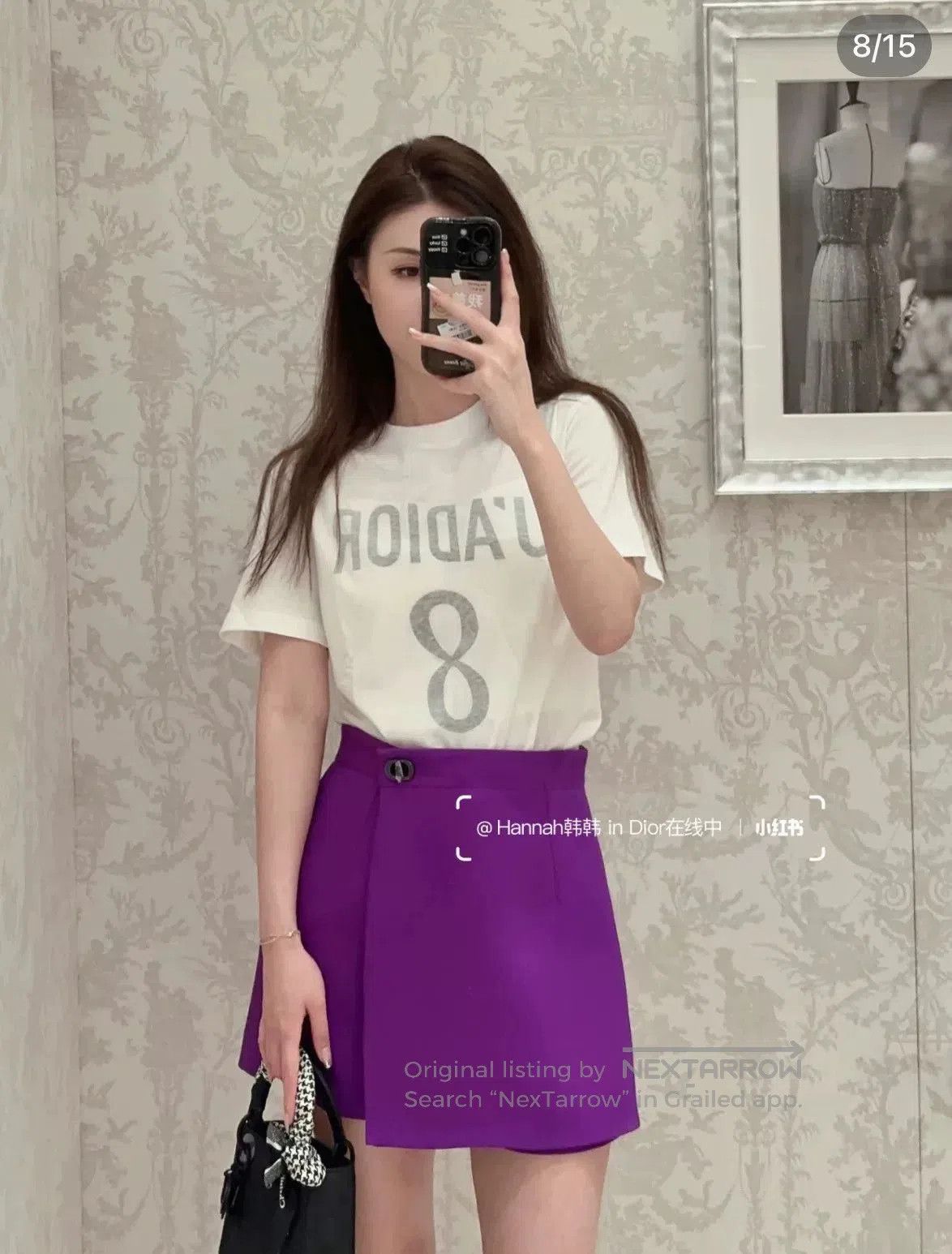 Dior Dior Purple Fake Two-Piece Skirted Shorts. Size 35" - 3 Thumbnail