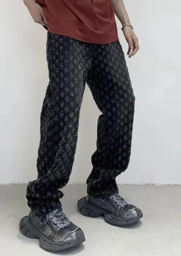 Japanese Brand Streetwear Design Cross Straight Jeans Pants y2k Size US 32 / EU 48 - 4 Thumbnail