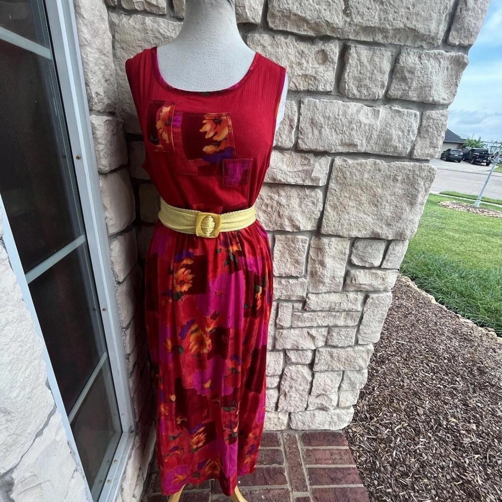 Other Vintage C.M. Shapes Longline Extra Large Red Sleeveless Size XL / US 12-14 / IT 48-50 - 2 Thumbnail