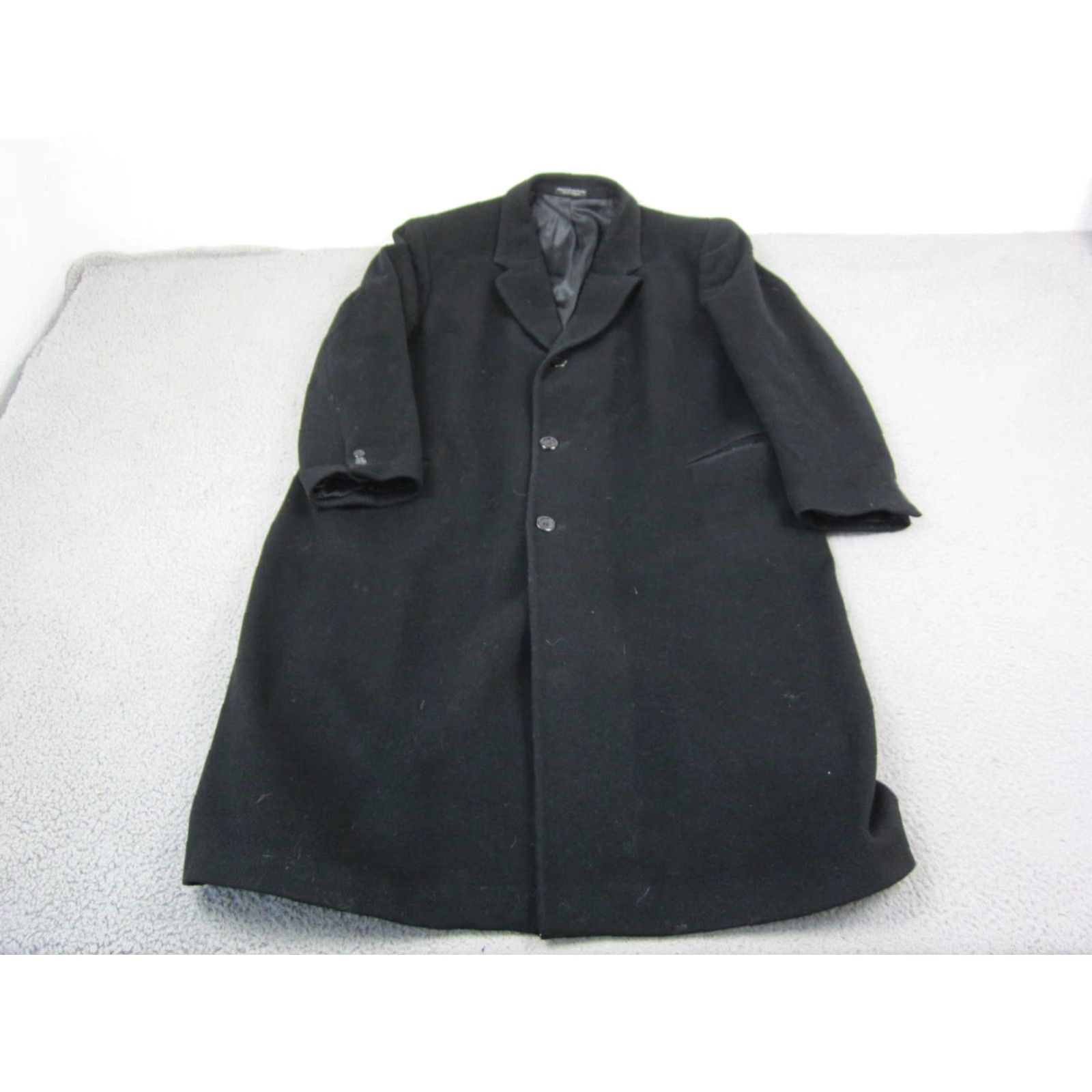Vintage VINTAGE Silver Cloud Cashmere Trench Coat Mens 48L Black Overcoat Long Jacket Jacket Coat Overcoat Black 90s Mens Size US M / EU 48-50 / 2 - 2 Thumbnail