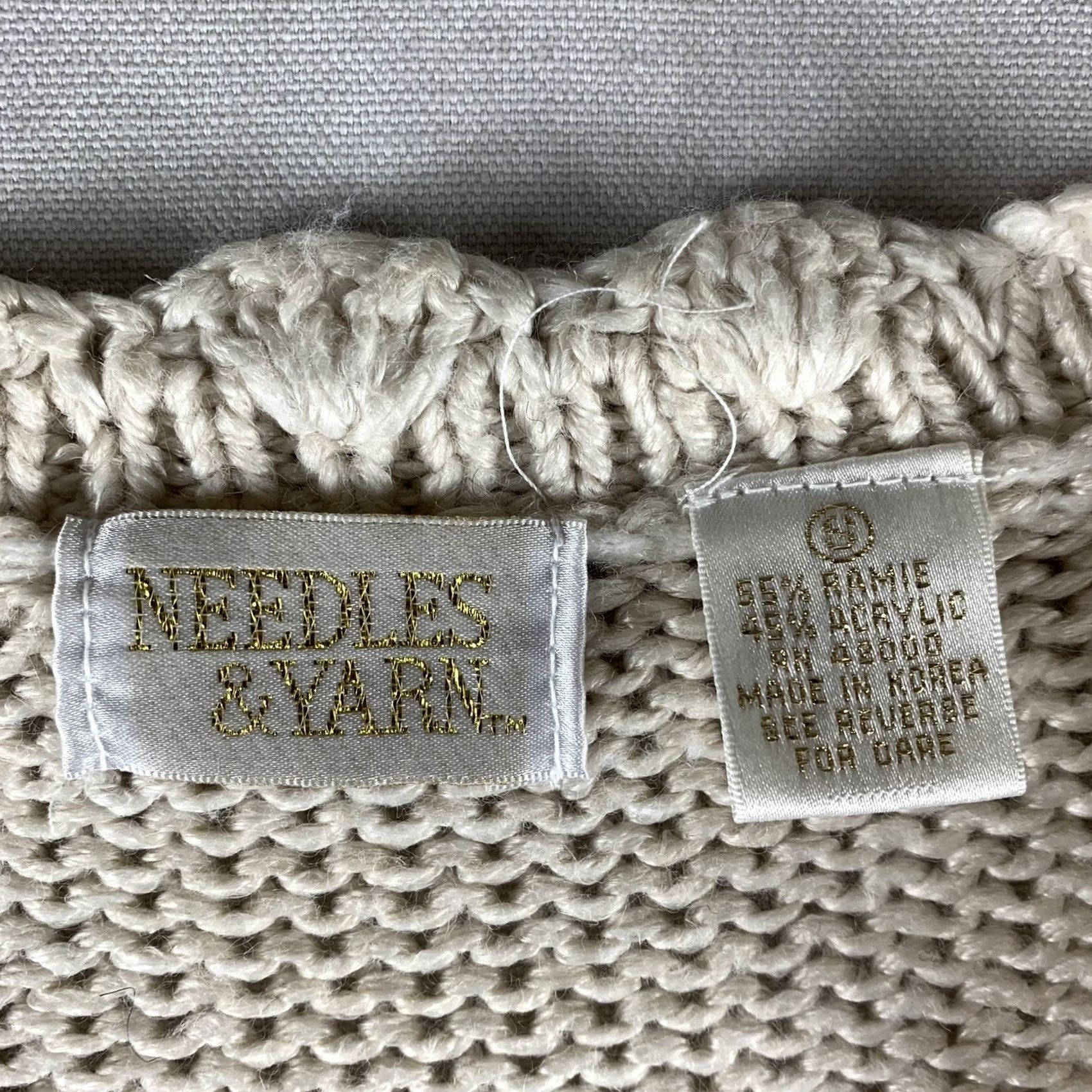 Needles VTG NEEDLES AND YARN KNIT SWEATER Womens SMALL FORAL GRANDMA V-NECK Cottagecore Size S / US 4 / IT 40 - 2 Thumbnail