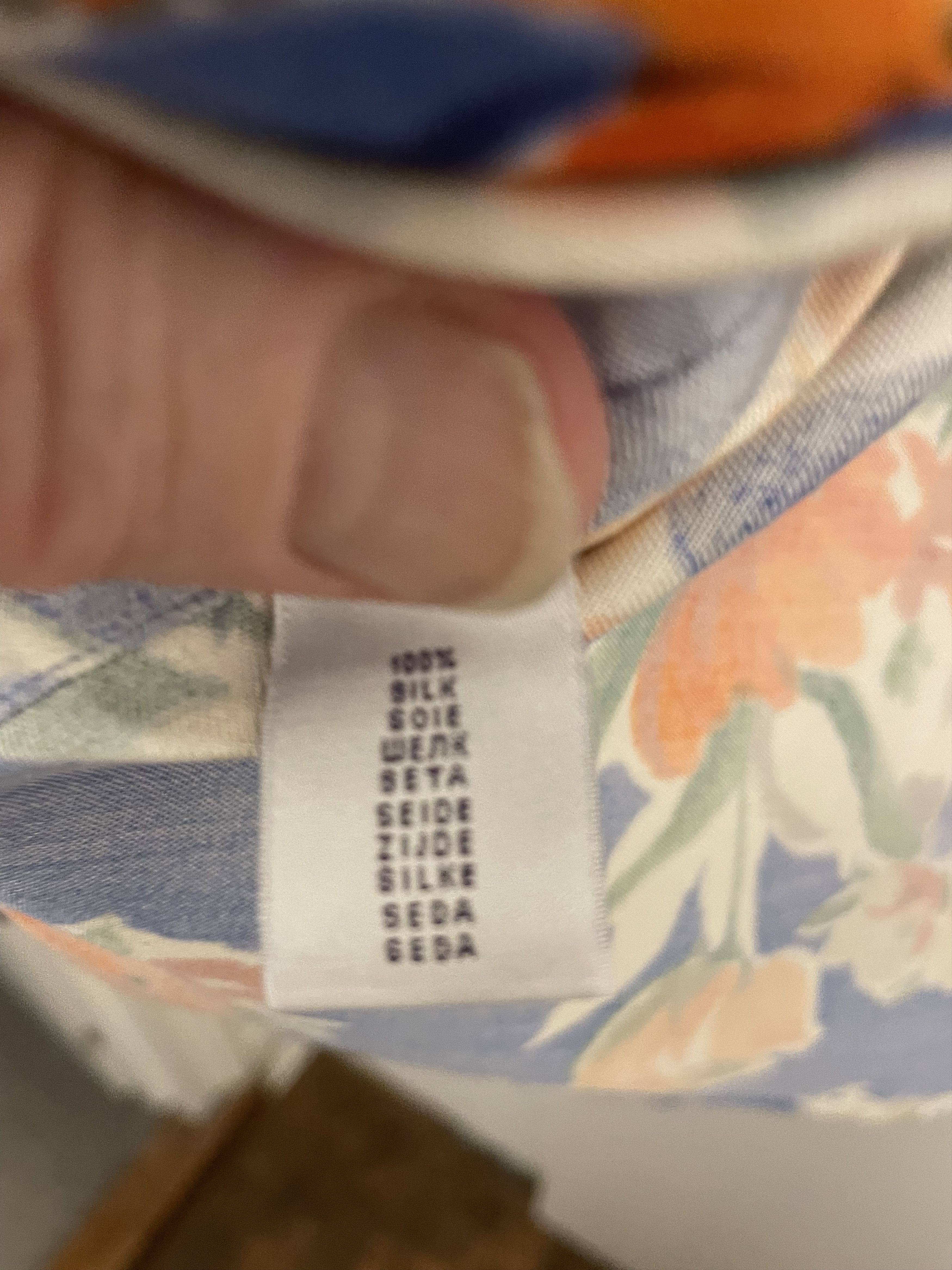 Ralph Lauren Purple Label Floral Blue 100% silk shirt Size US XL / EU 56 / 4 - 6 Thumbnail