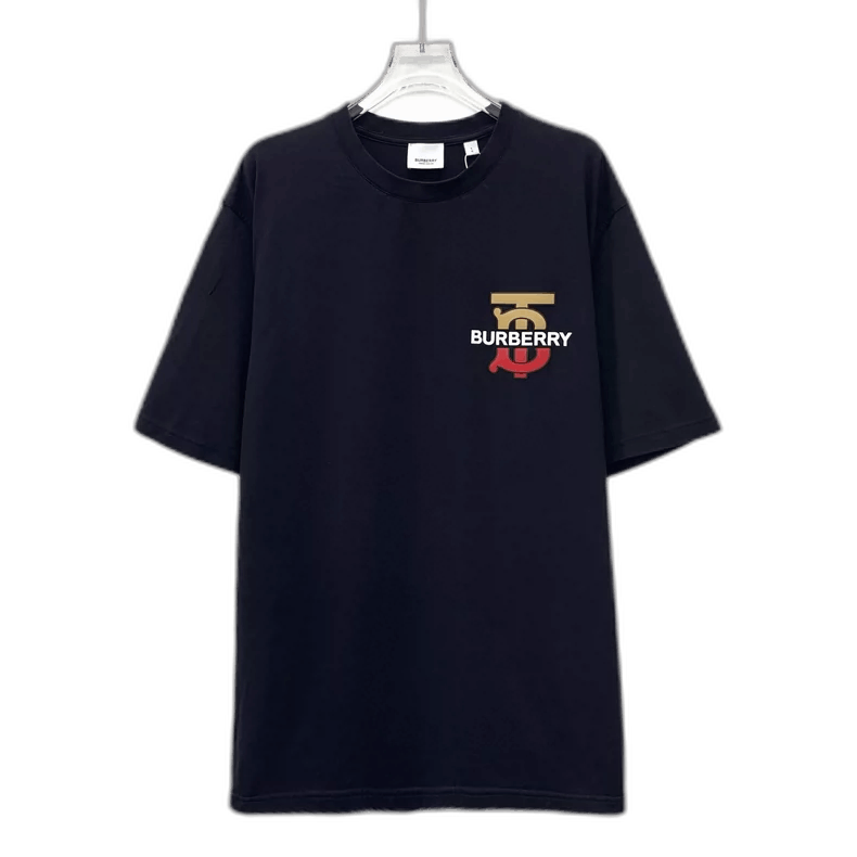Burberry Black Cotton Short Sleeve T-Shirt