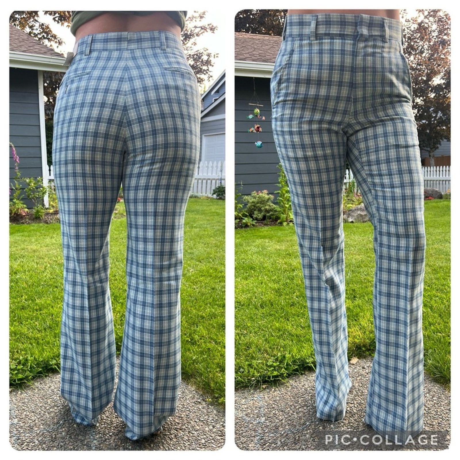 Vintage 60s Jack Nicklaus HART SCHAFFNER MARX blue plaid poly pants Size 30" / US 8 / IT 44 - 1 Thumbnail