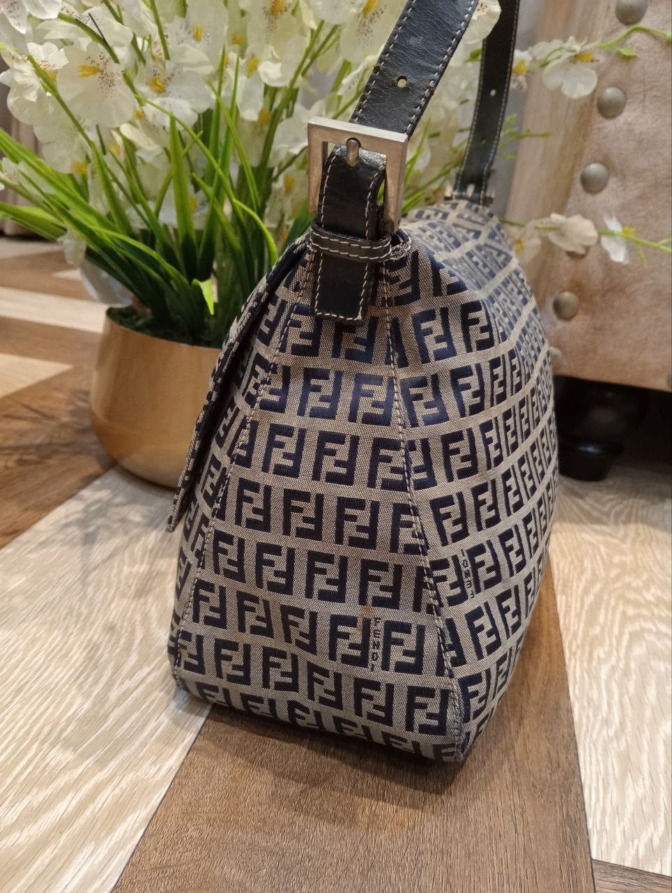 Fendi FENDI ZUCCA MONOGRAM MAMMA BAGUETTE SHOULDER BAG Size ONE SIZE - 10 Thumbnail