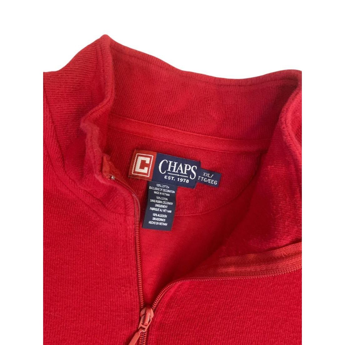 Chaps CHAPS Red 1/4 Quarter Zip Sweater Pullover Long Sleeve 2XL Size US XXL / EU 58 / 5 - 2 Thumbnail