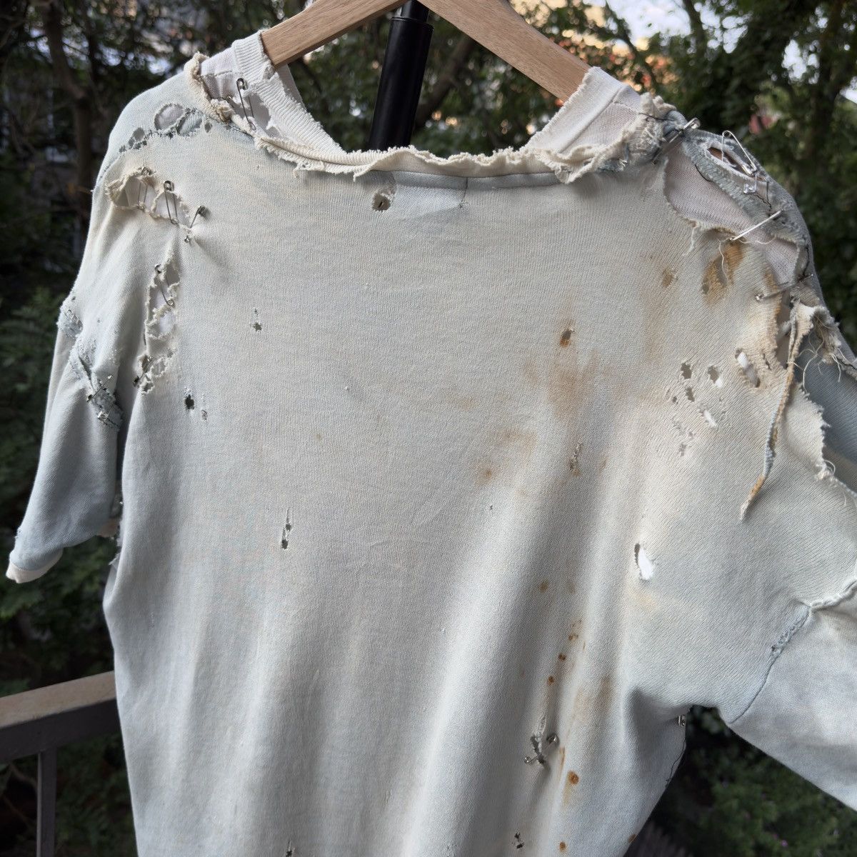 Vintage 40s Thrashed Distressed Safety Pin Pocket Tee ERD Grunge Size US L / EU 52-54 / 3 - 12 Thumbnail
