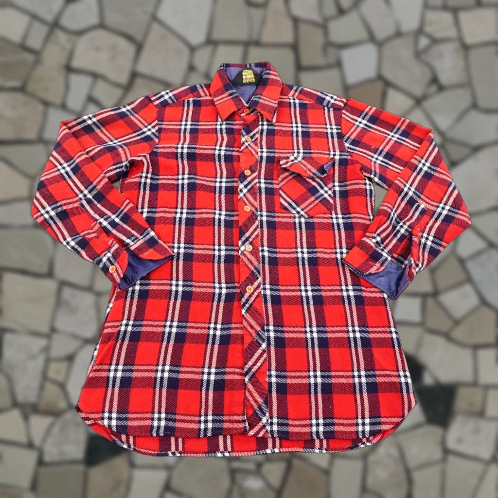 Vintage Vintage Kmart Sportsman Shirt Mens Medium Red Blue Plaid Flannel Workwear 70s ^ Size US M / EU 48-50 / 2 - 1 Thumbnail