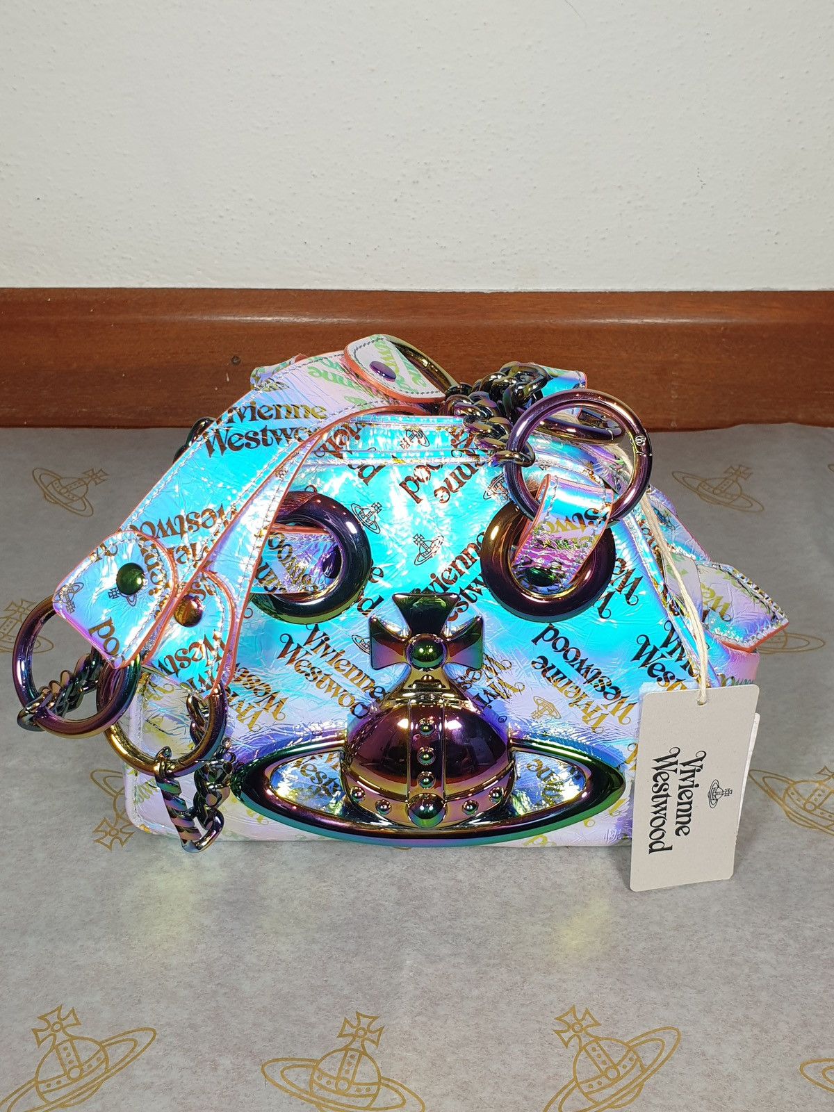 image of Vivienne Westwood Archive Orb Yasmine Handbag in Blue, Women's