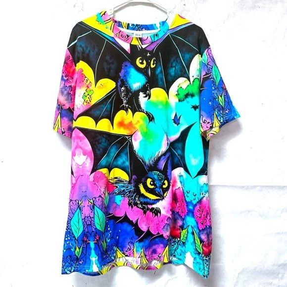 Other Bats Cartoon Bat Cotton Tee Shirt Tall Unisex Halloween Size US XL / EU 56 / 4 - 3 Thumbnail