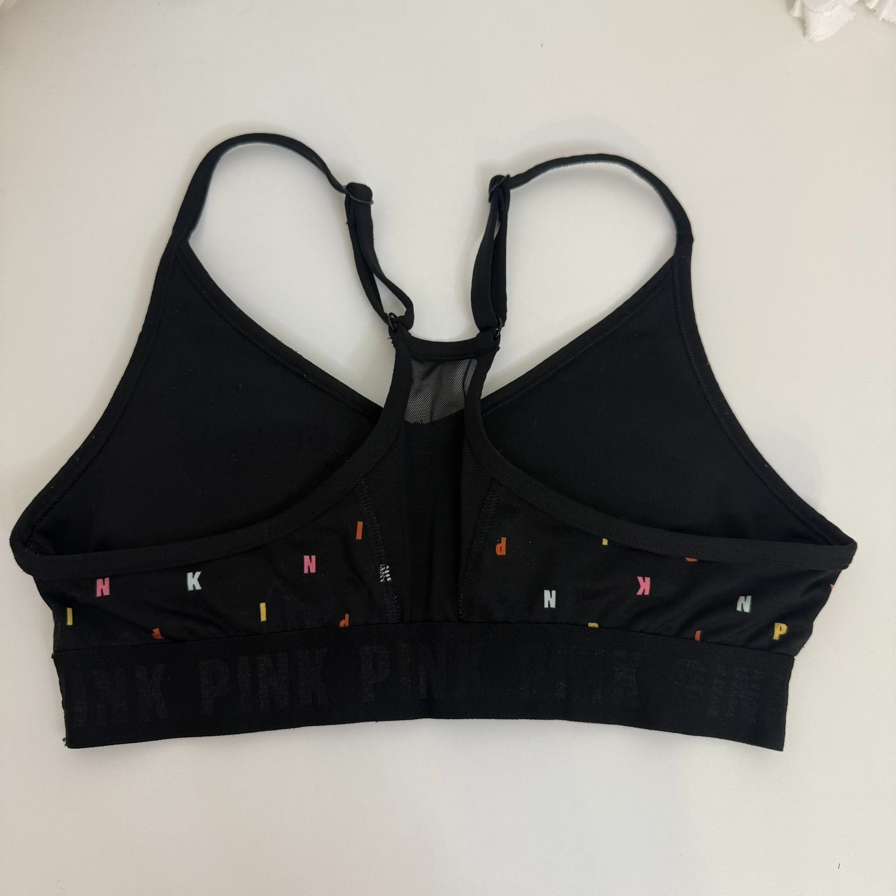 Pink Pink Active Lightly Lined Sports Bra Adjustable Straps & Col Size ONE SIZE - 2 Thumbnail