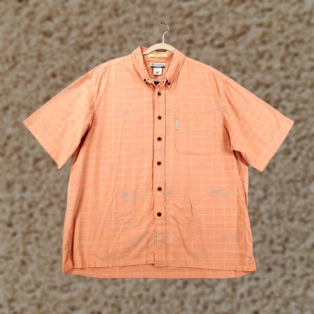 Vintage Columbia River Lodge Shirt Mens XL Orange Plaid Button Up Size US XL / EU 56 / 4 - 1 Thumbnail