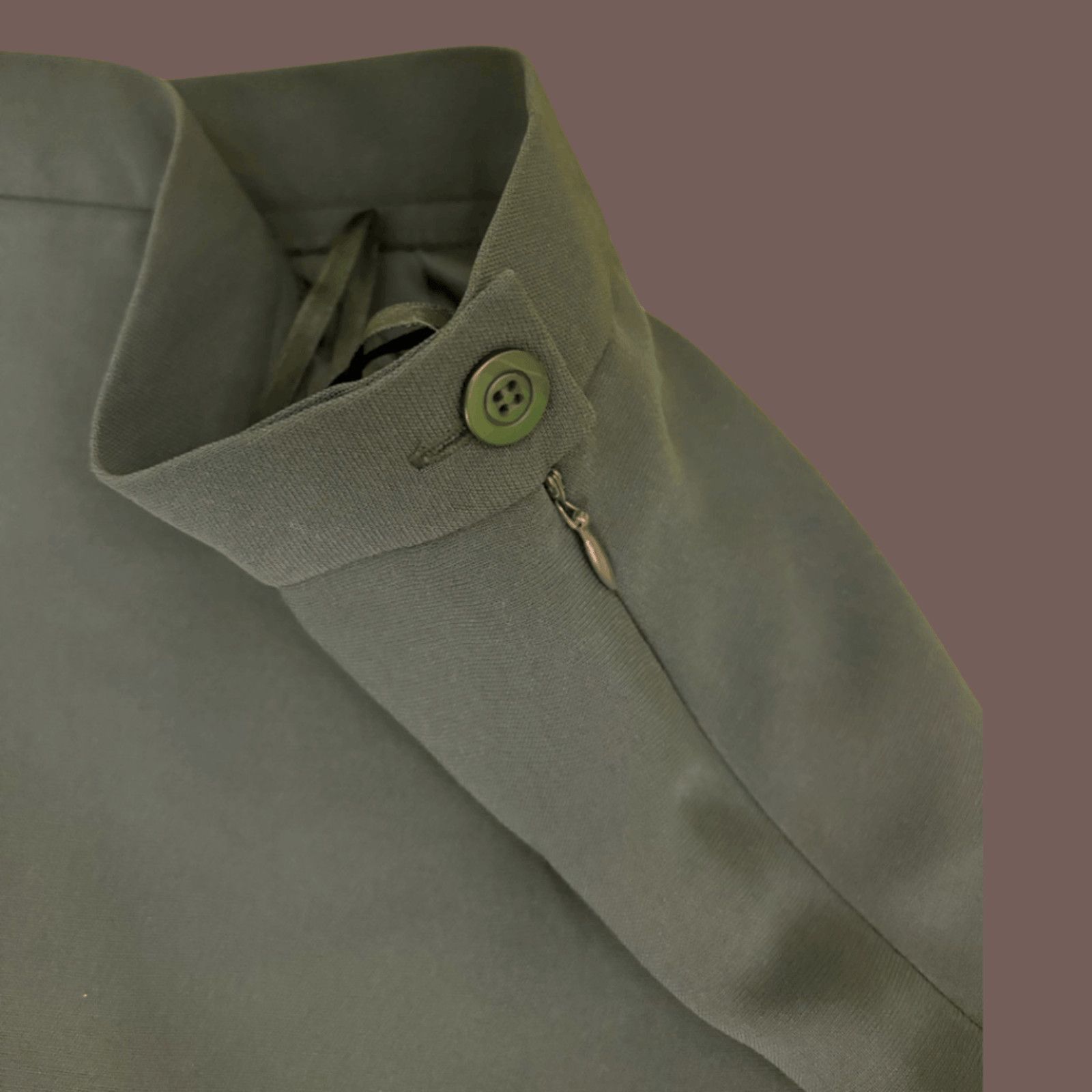 Vintage VTG Green Pencil Skirt | Rena Rowan 1990s Tailored Vintage Size 34" / US 12 / IT 48 - 3 Thumbnail