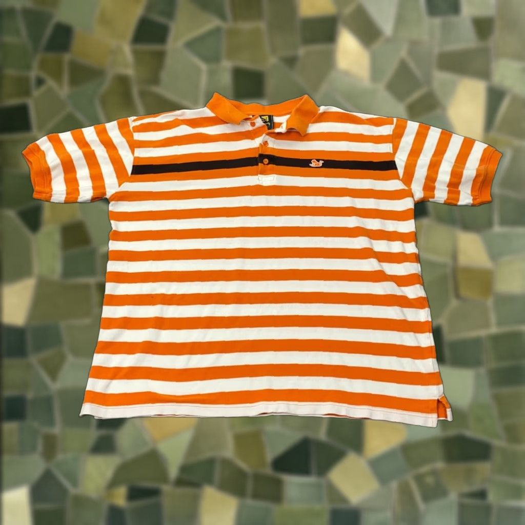 Vintage VINTAGE Drunknmunky Polo Shirt Mens XL Orange White Striped Golf Embroidered Size US XL / EU 56 / 4 - 1 Thumbnail