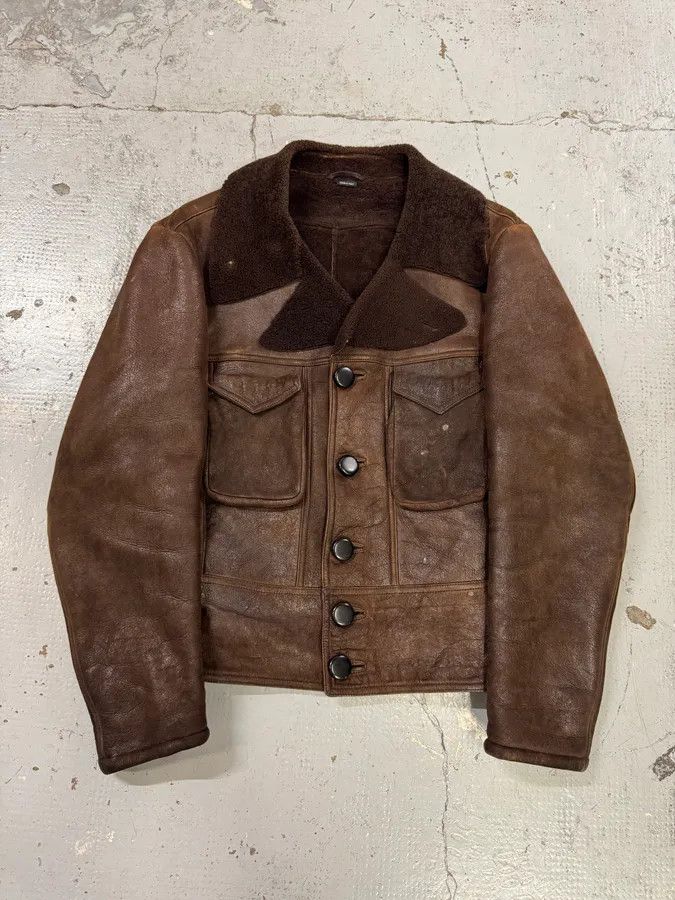 Emporio Armani 2000s Emporio Armani Pure Brown Aviator Shearling Leather Jacket Size US S / EU 44-46 / 1 - 1 Thumbnail