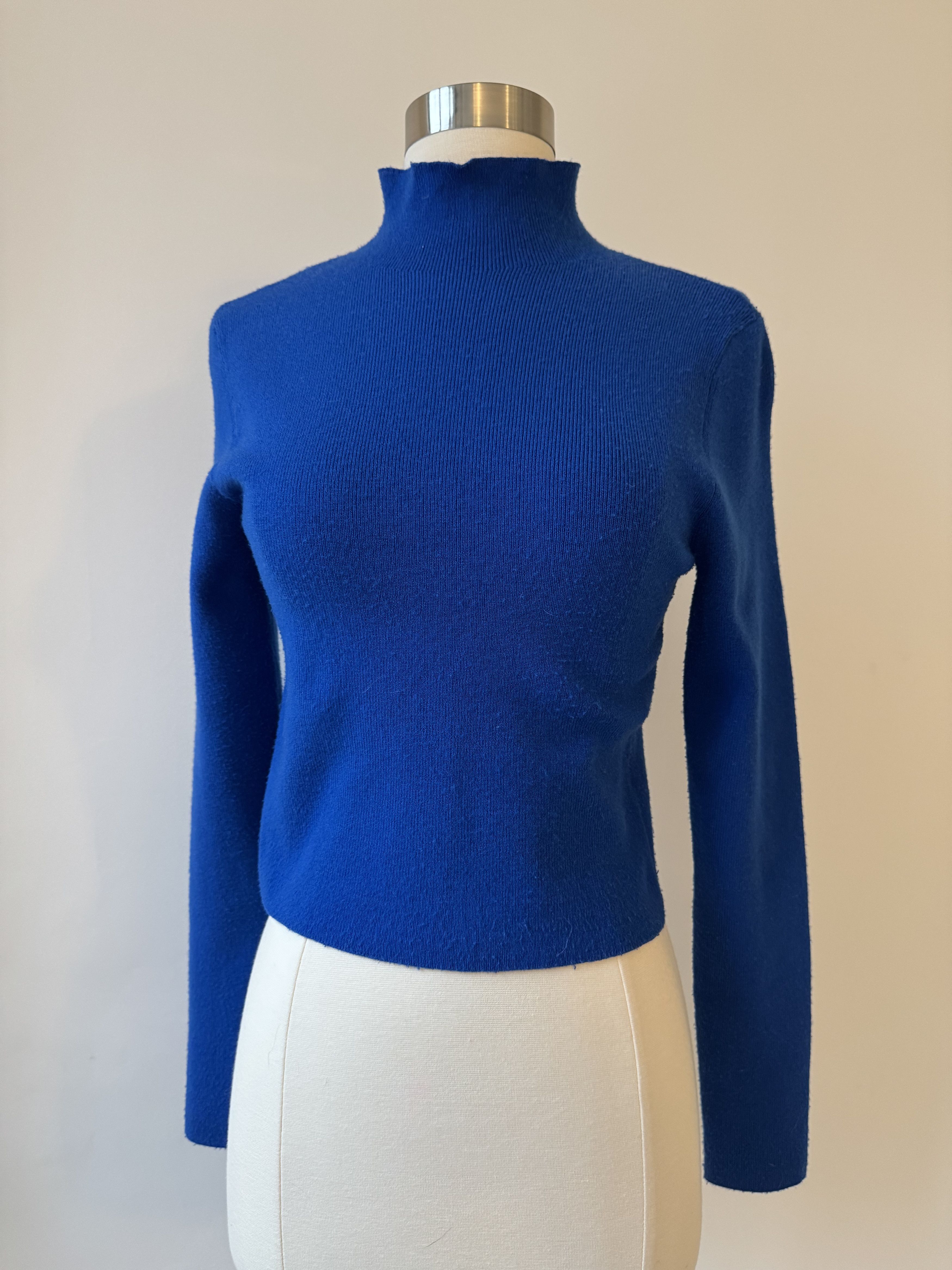 Alice + Olivia Alice + Olivia Ciara Mock Neck Pullover Sweater - Royal Blue Size M / US 6-8 / IT 42-44 - 3 Thumbnail