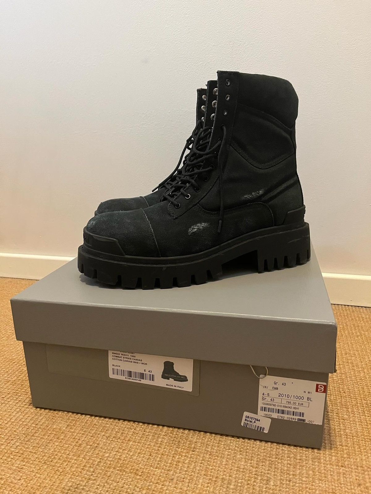 Balenciaga Strike Canvas Boots sz. 43 (DSWT) Size US 10 / EU 43 - 1 Thumbnail