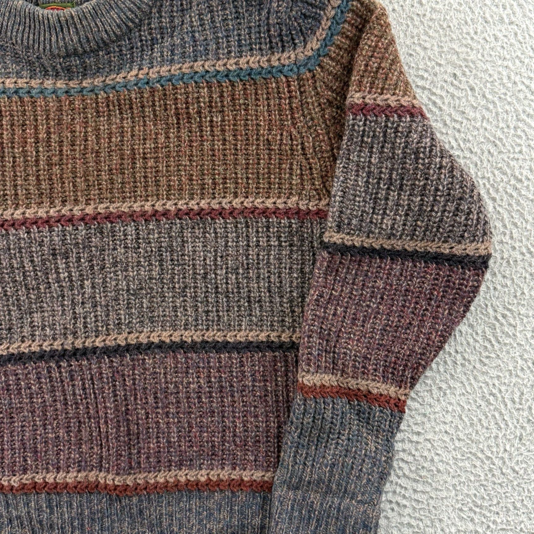 Vintage VINTAGE Boston Traders Sweater Men L Striped Wool Knit 90s 80s Heavyweight Pullover Sweatshirt Grandfather Outdoor Size US L / EU 52-54 / 3 - 5 Thumbnail
