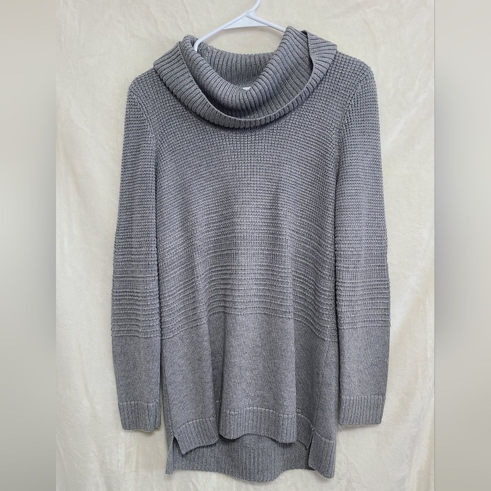 Calvin Klein Calvin Klein Women's Gray Cowl Neck Sweater Size L Size L / US 10 / IT 46 - 1 Thumbnail