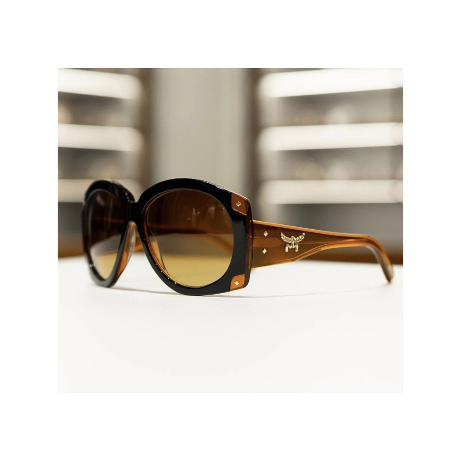 MCM New MCM Black and Brown Oversized Gradient Oval Sunglasses Size ONE SIZE - 10 Thumbnail