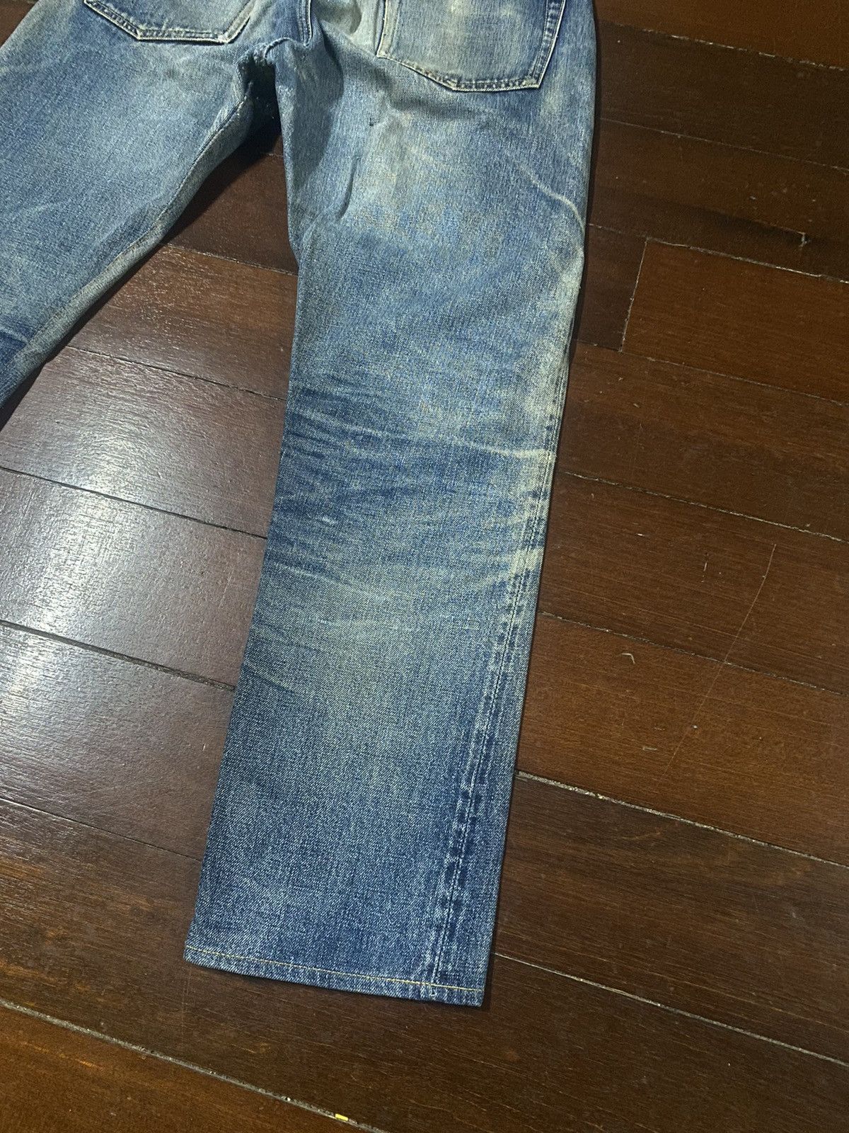 Denime Vintage 90s DENIME Japan Selvedge Distressed patch leather Size US 34 / EU 50 - 17 Thumbnail