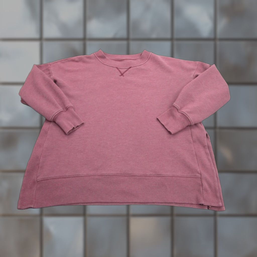 Vintage Aerie Sweatshirt Womens M Pink Crewneck Side Slit Boxy Oversized Cozy Pullover Size M / US 6-8 / IT 42-44 - 1 Thumbnail