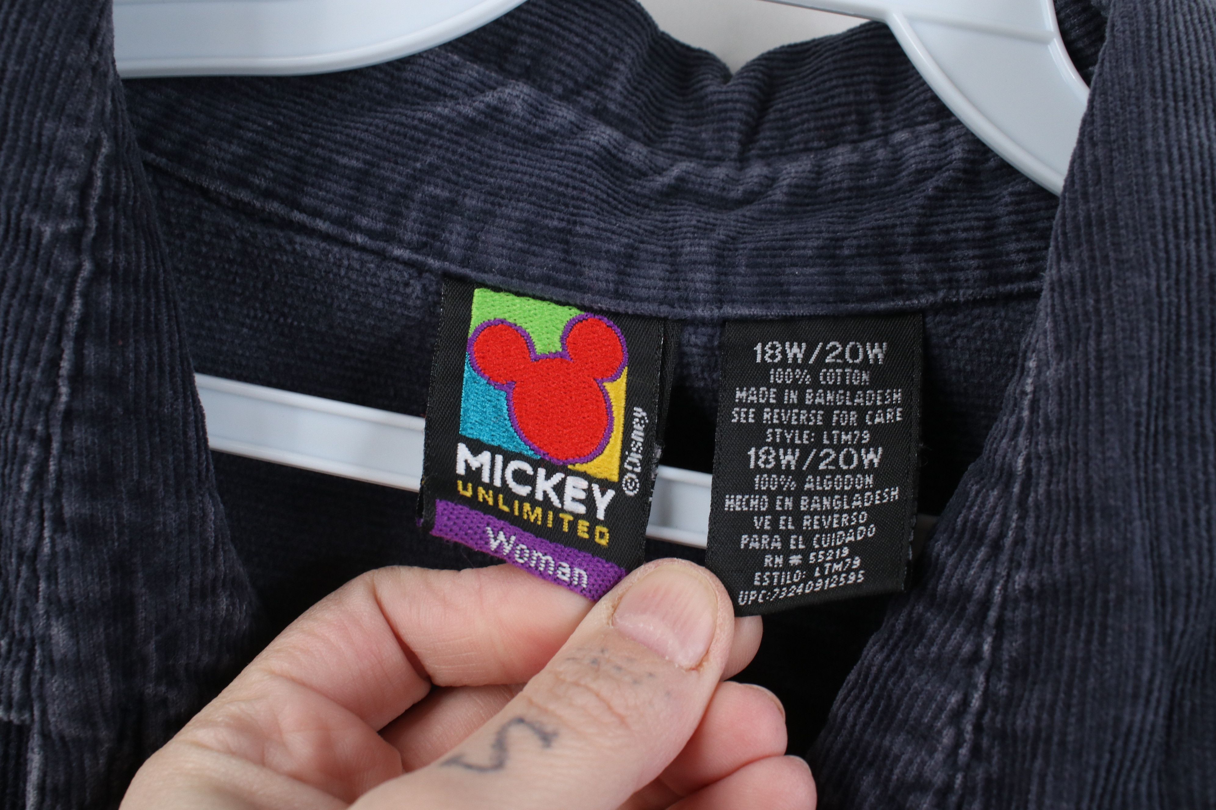 Disney Vintage 90s Disney Mickey & Friends Corduroy Button Shirt Size XXL / US 16-18 / IT 52-54 - 10 Thumbnail