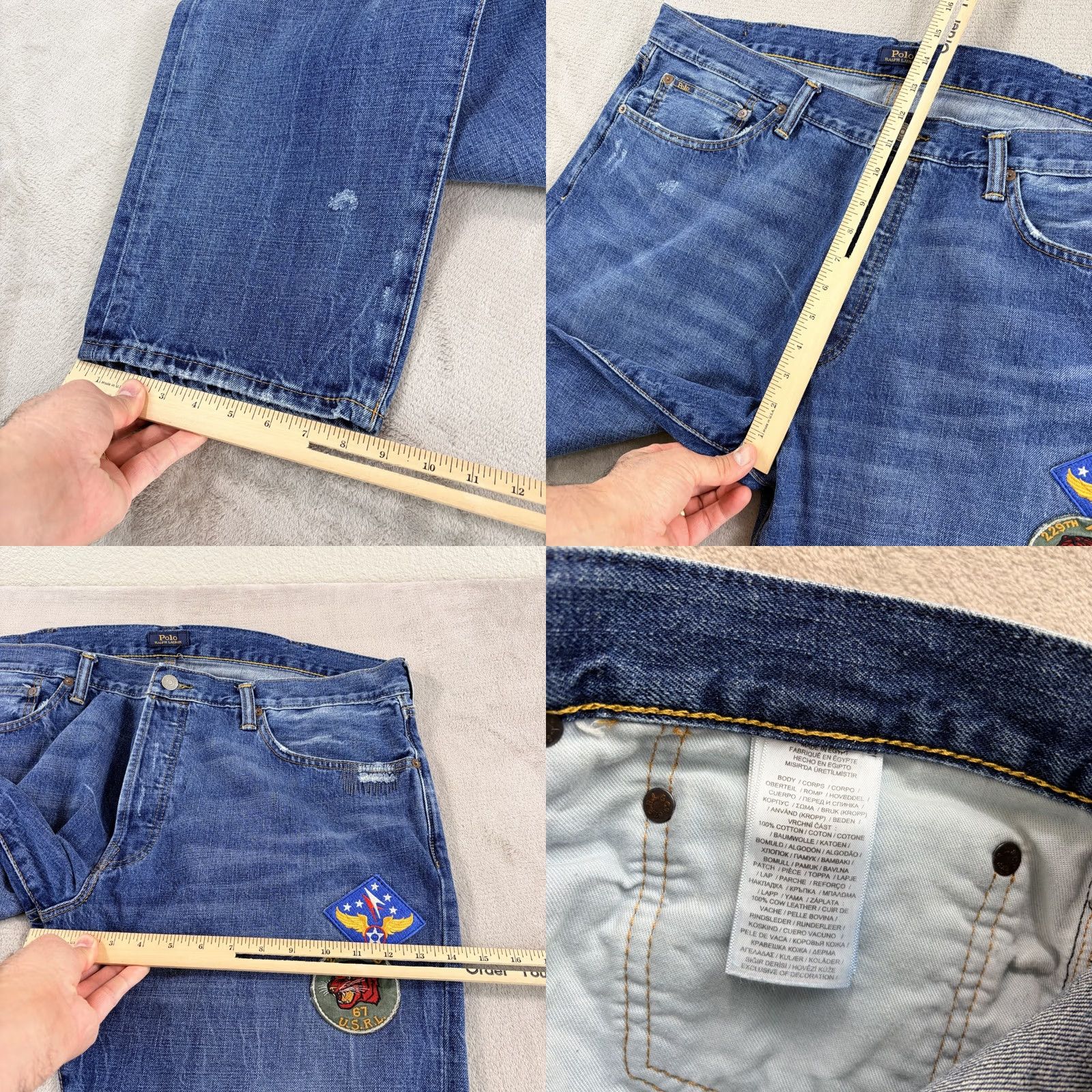 Polo Ralph Lauren Polo Ralph Lauren USRL Air Flight Tiger Patch 67th Military Distress Jeans 40x31 jeans Size US L / EU 52-54 / 3 - 8 Thumbnail