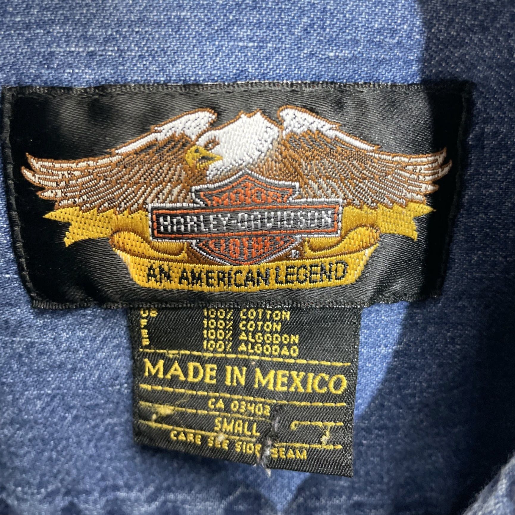 Harley Davidson Vintage Harley-Davidson Motorcycles Mens Denim Shirt Long Sleeve Button-Up Blue Size US L / EU 52-54 / 3 - 2 Thumbnail