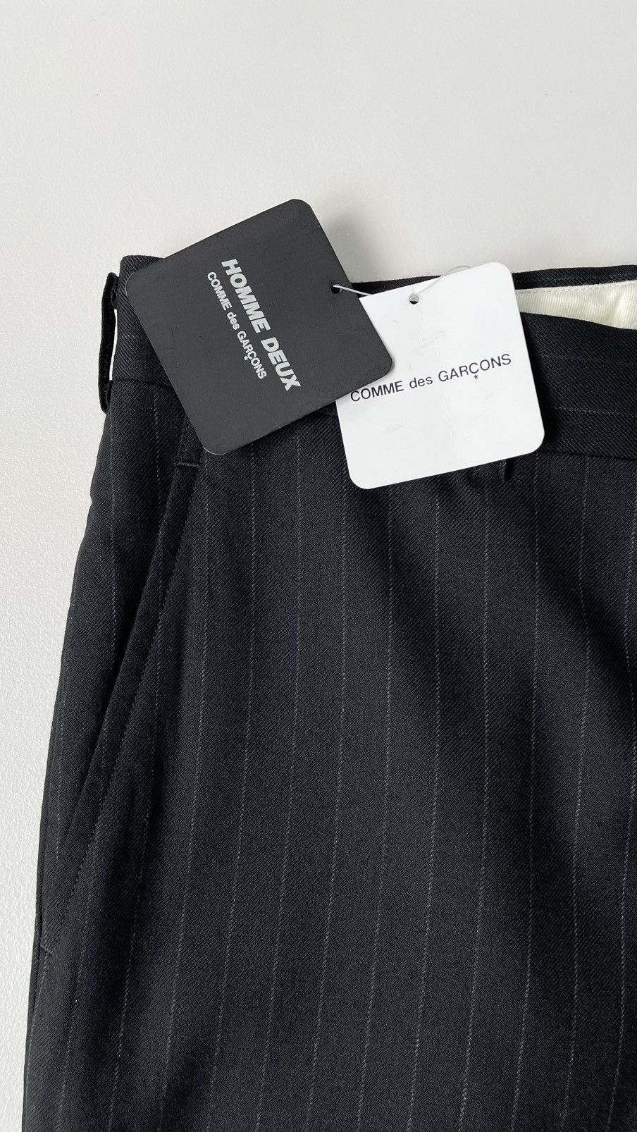 Comme des Garcons A/W 10 Black/Grey Pinstripe Wool Trousers Size US 32 / EU 48 - 3 Thumbnail