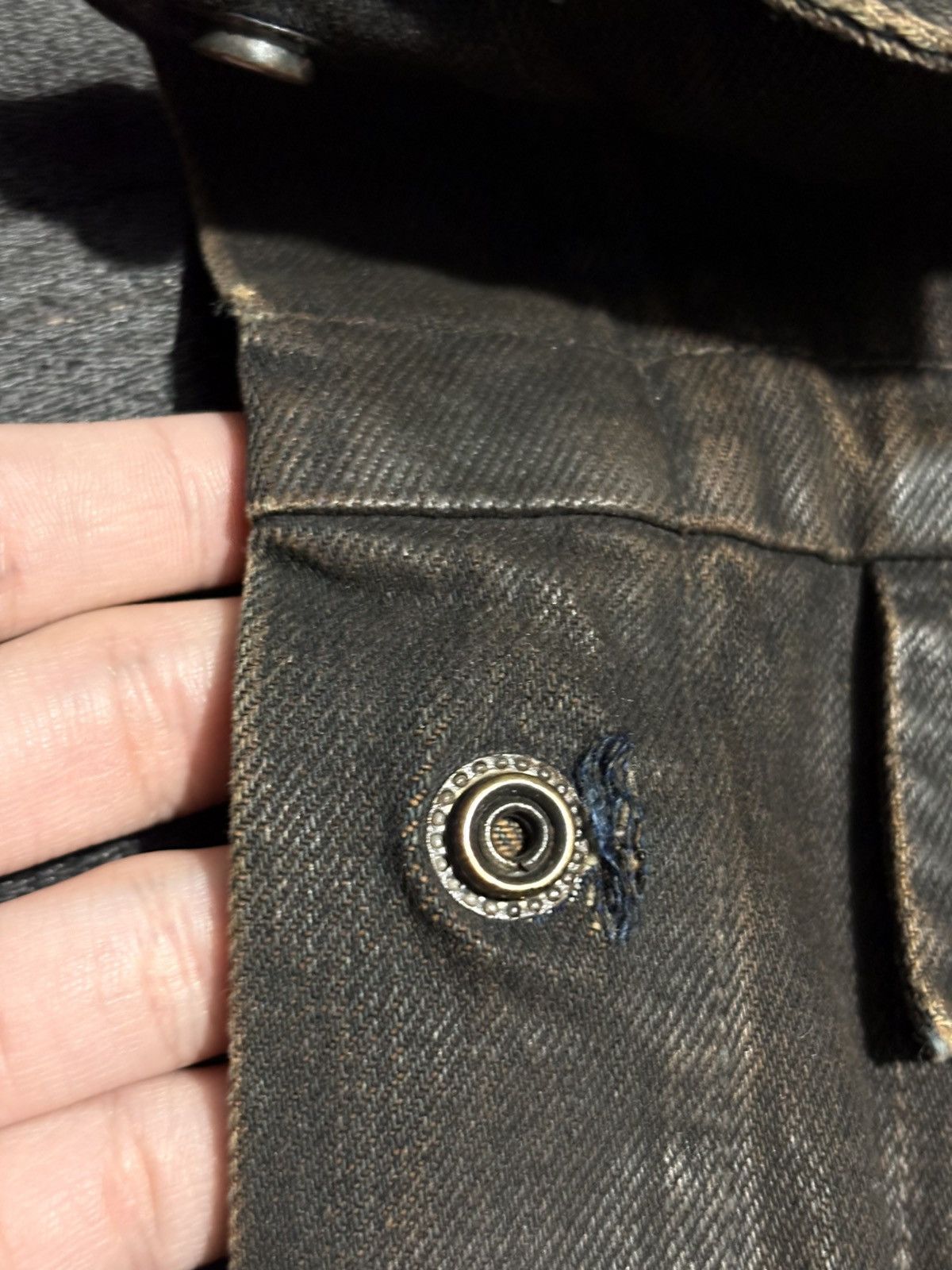 Rick Owens 01 Rick Owens SLAB Waxed Denim Trucker Jean Jacket Patchwork Size US S / EU 44-46 / 1 - 16 Thumbnail