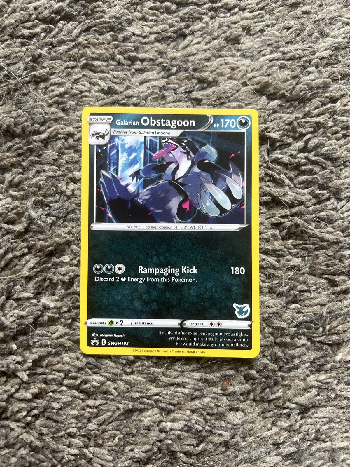 Pokemon 2022 Pokémon Galarian Obstagoon Stage 2 Card Size ONE SIZE - 1 Thumbnail