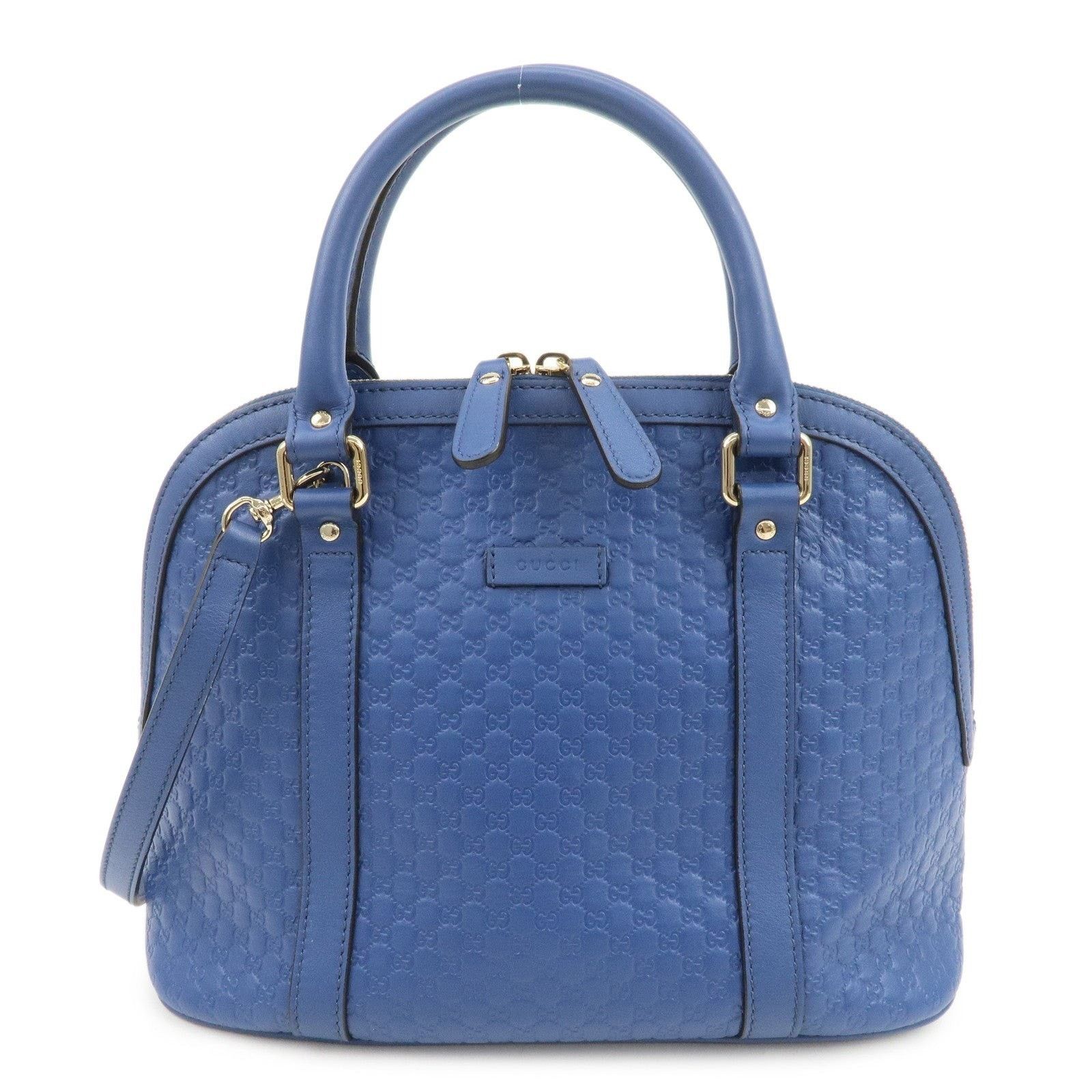 Gucci Gucci Microguccissima Dome Calfskin Shoulder Bag Blue Size ONE SIZE - 1 Thumbnail