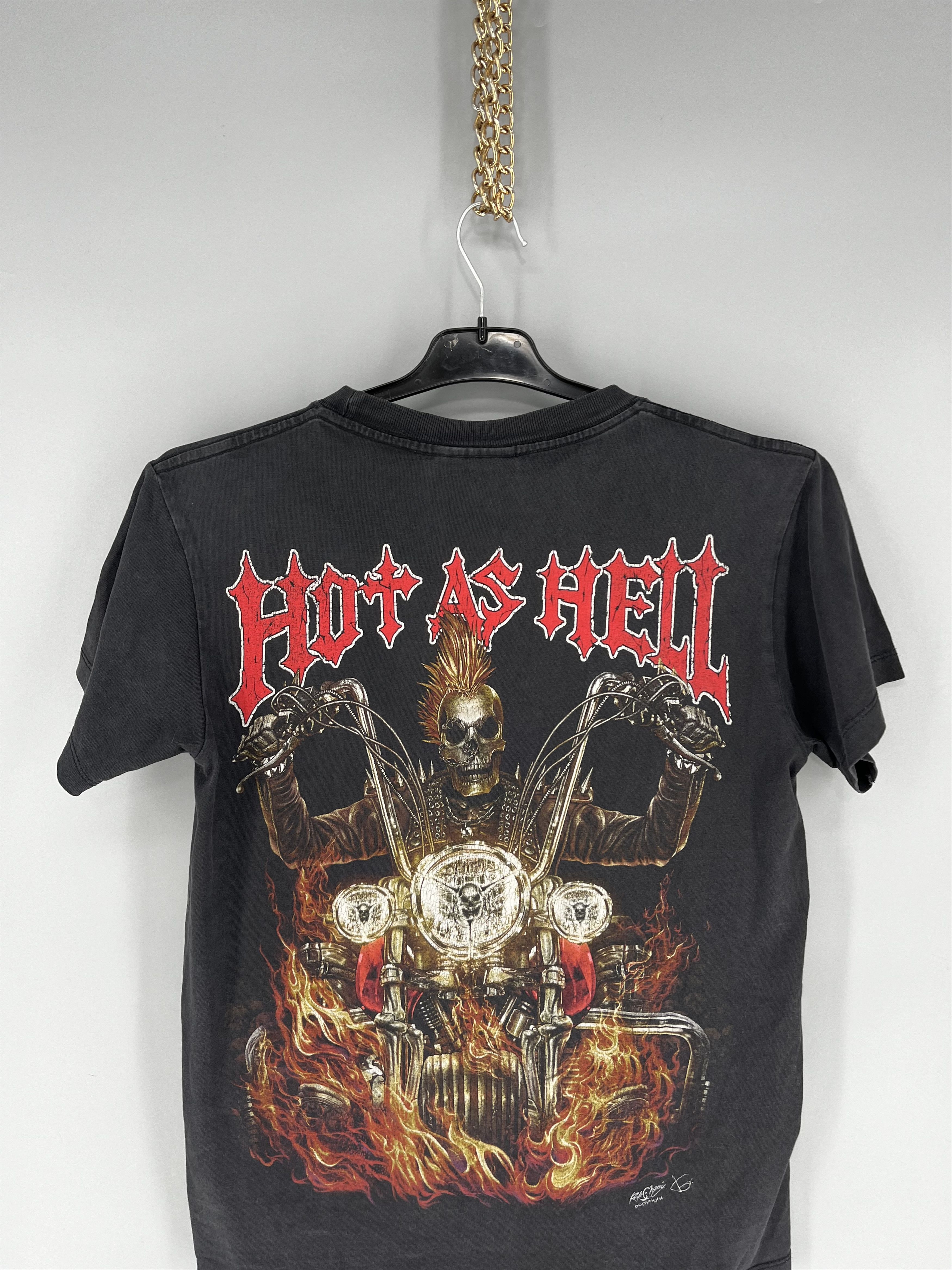 Band Tees Rock Chang Hot as Hell Vintage Skull Ghost Rider Tee Size US S / EU 44-46 / 1 - 9 Thumbnail