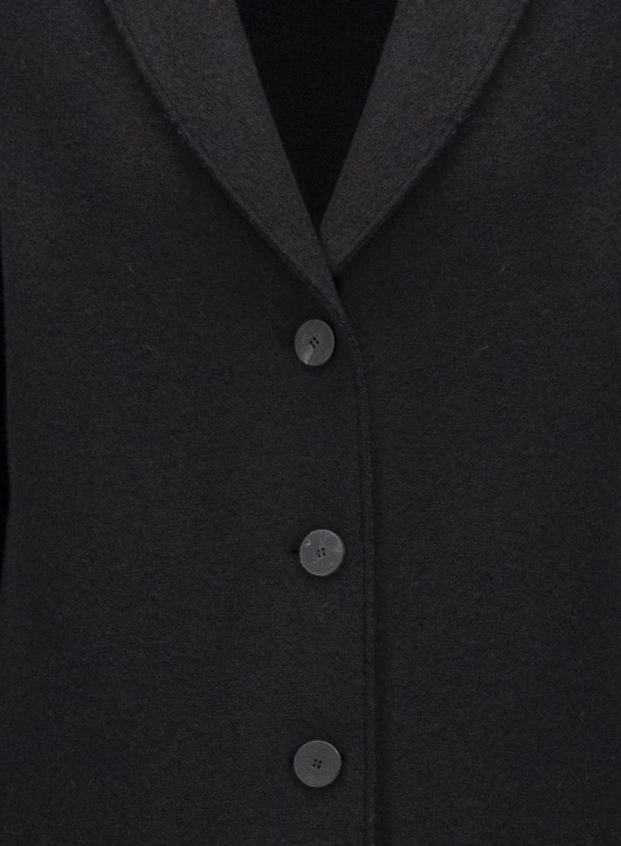 Harris Wharf London o1s22i1n1024 Single-Breasted Wool Boiled Coat in Black Size M / US 6-8 / IT 42-44 - 6 Thumbnail