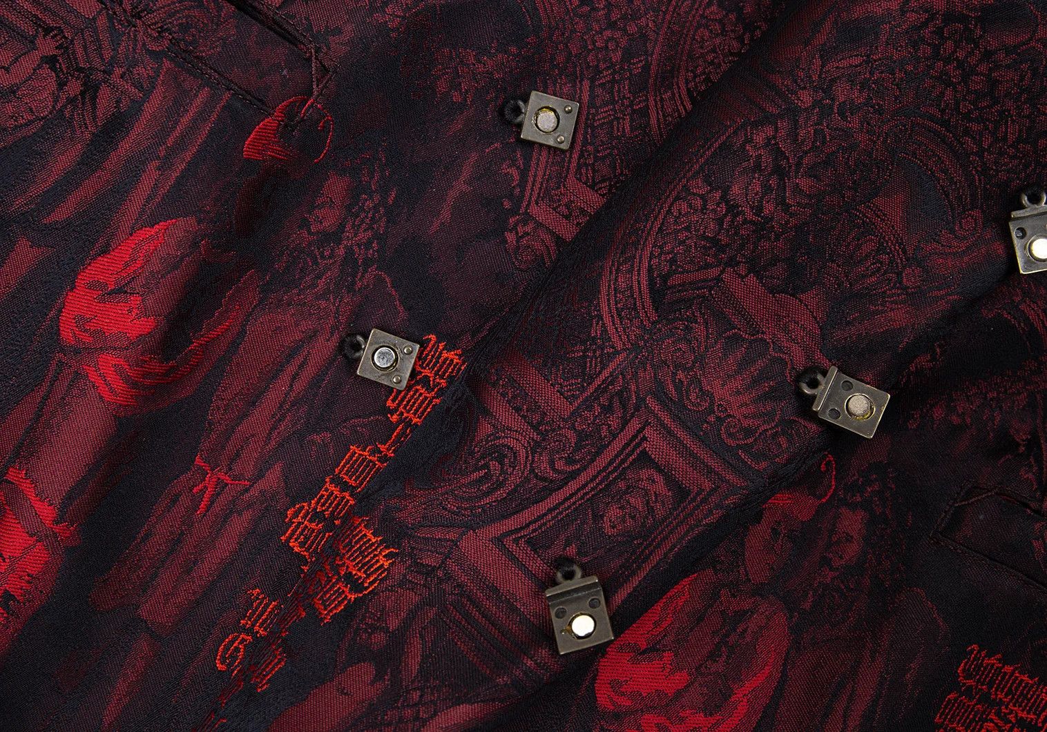 Jean Paul Gaultier Jacquard Magnet Button Jacket in Red Size 48 Size US M / EU 48-50 / 2 - 10 Thumbnail