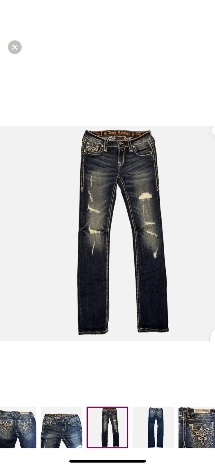 Rock Revival Rock Revival Priya Women's 27 Embellished Stretch Jeans Size 27" / US 4 / IT 40 - 4 Thumbnail