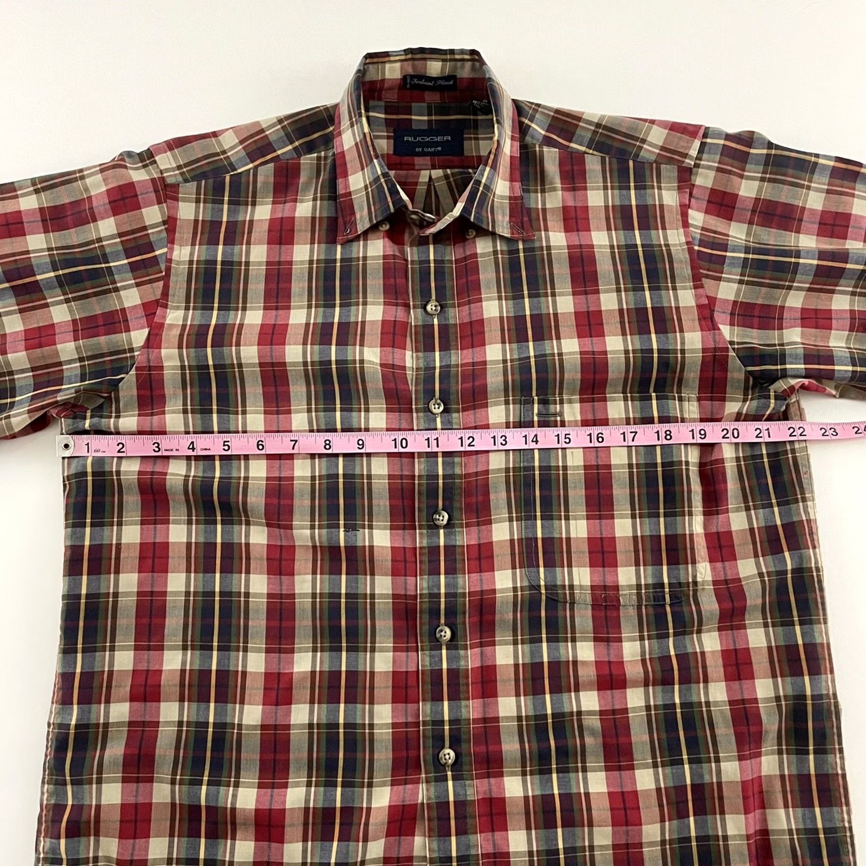 Gant GANT Rugger Foxhunt Plaid Long Sleeve Button-Up Shirt Mens Medium Red Size US M / EU 48-50 / 2 - 5 Thumbnail