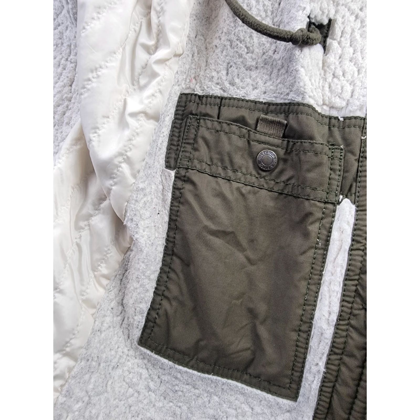 Abercrombie & Fitch Abercrombie & Fitch Coat Womens Large Green Parka Utility Hooded Y2K Size L / US 10 / IT 46 - 4 Thumbnail