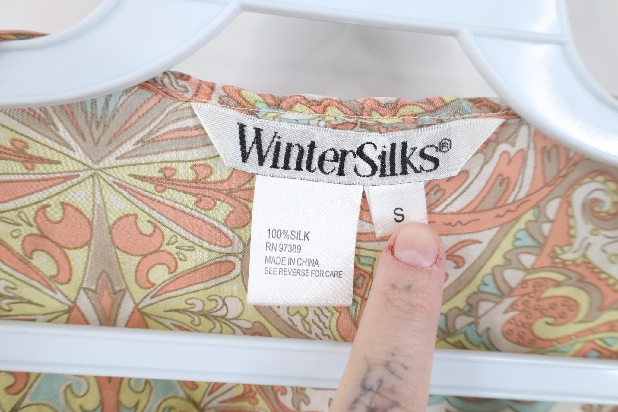 Vintage Vintage 90s Y2K Wintersilks Babydoll Silk Rainbow Shirt Size S / US 4 / IT 40 - 5 Thumbnail